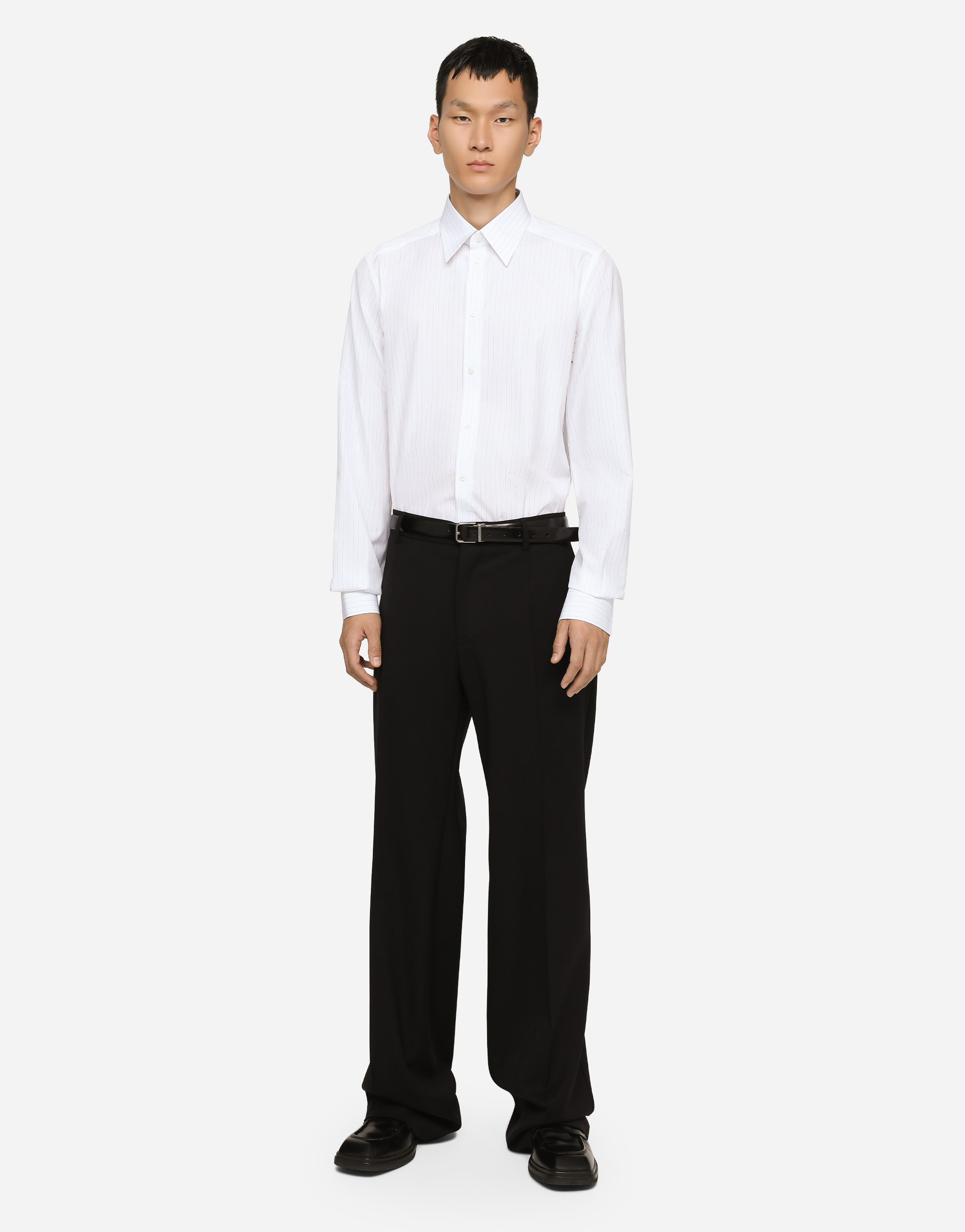 Dolce & Gabbana Striped Cotton Martini-fit Shirt In Multicolor