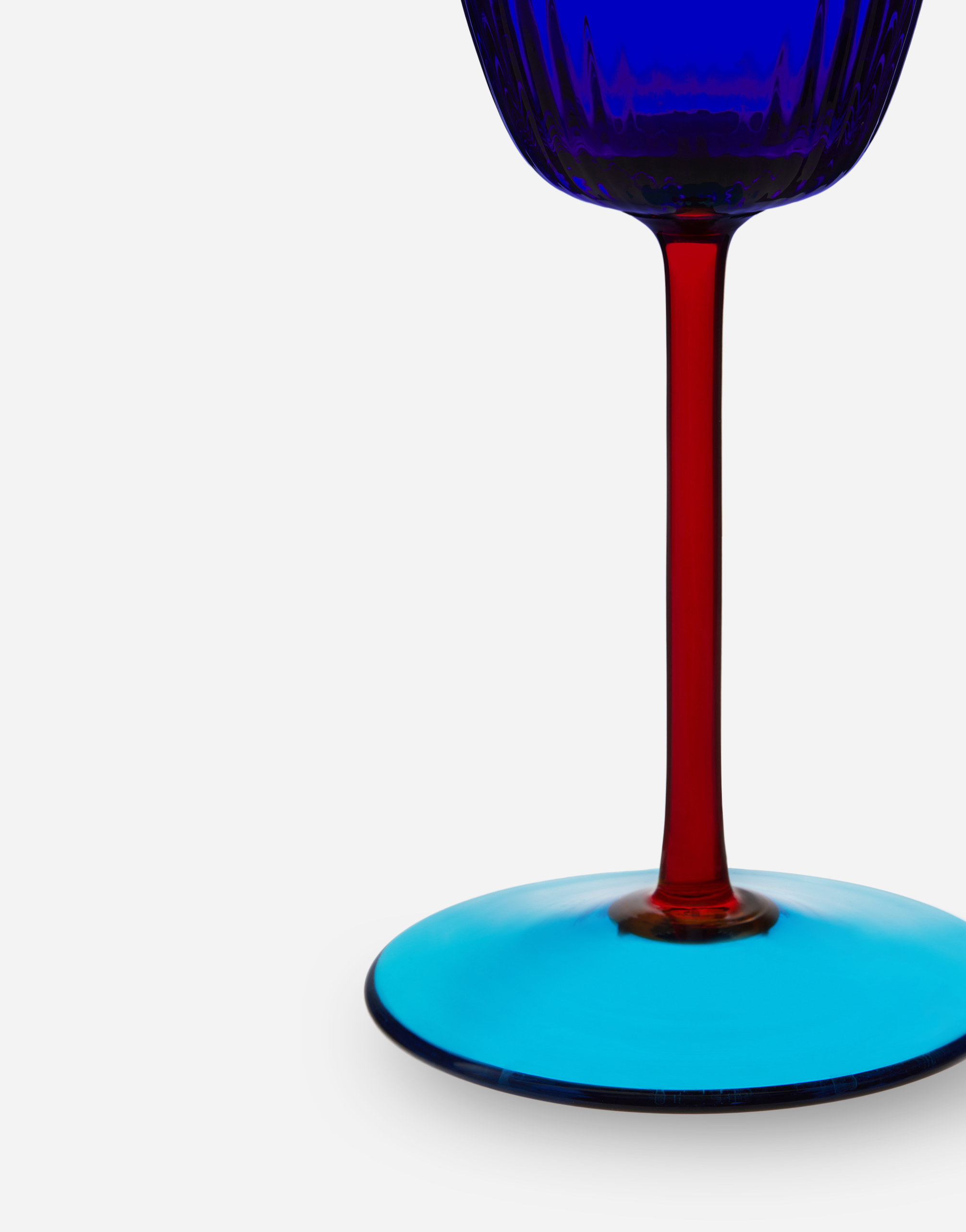 Dolce & Gabbana Hand-blown Murano White Wine Glass In Multicolor