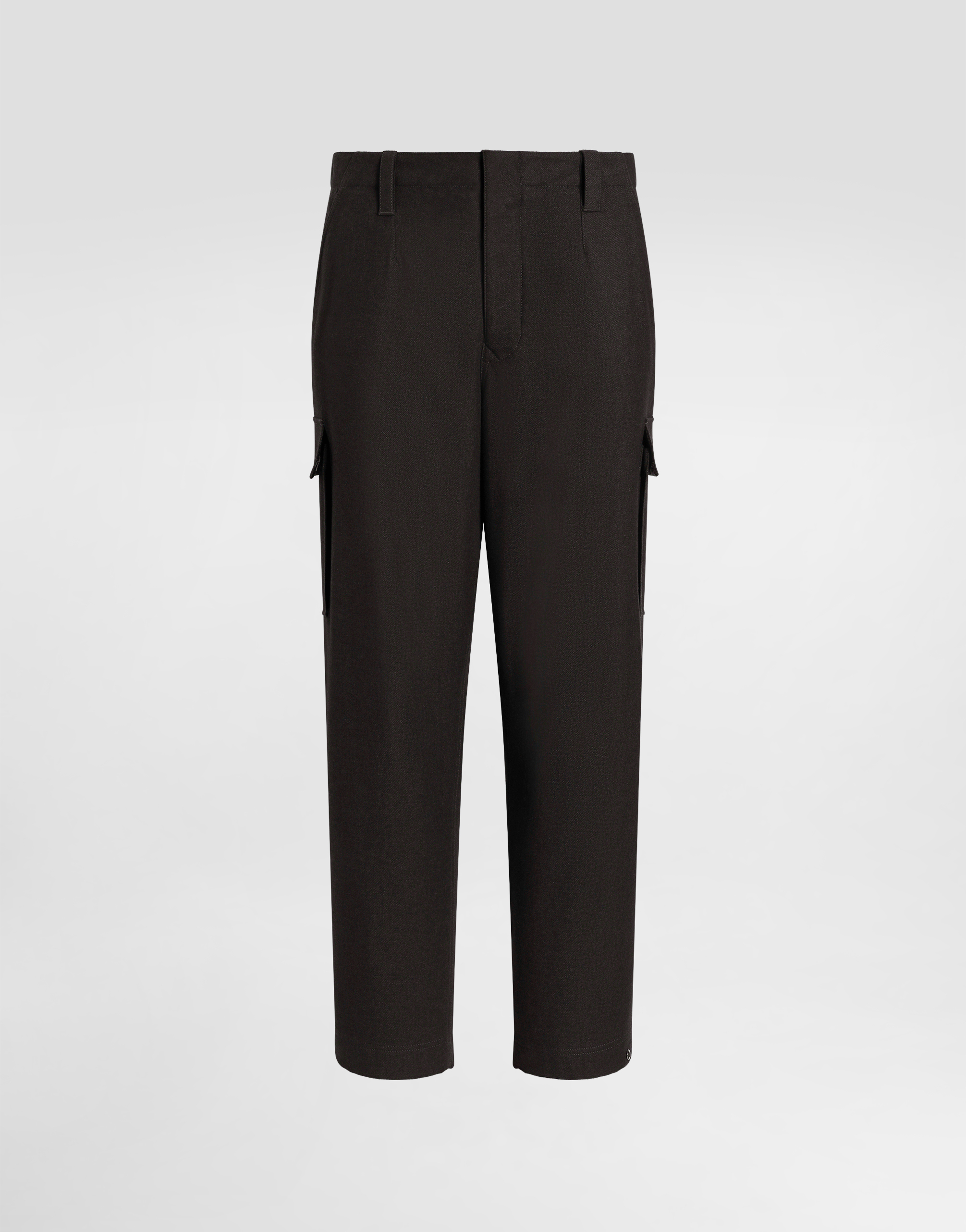 Melange wool mat trousers