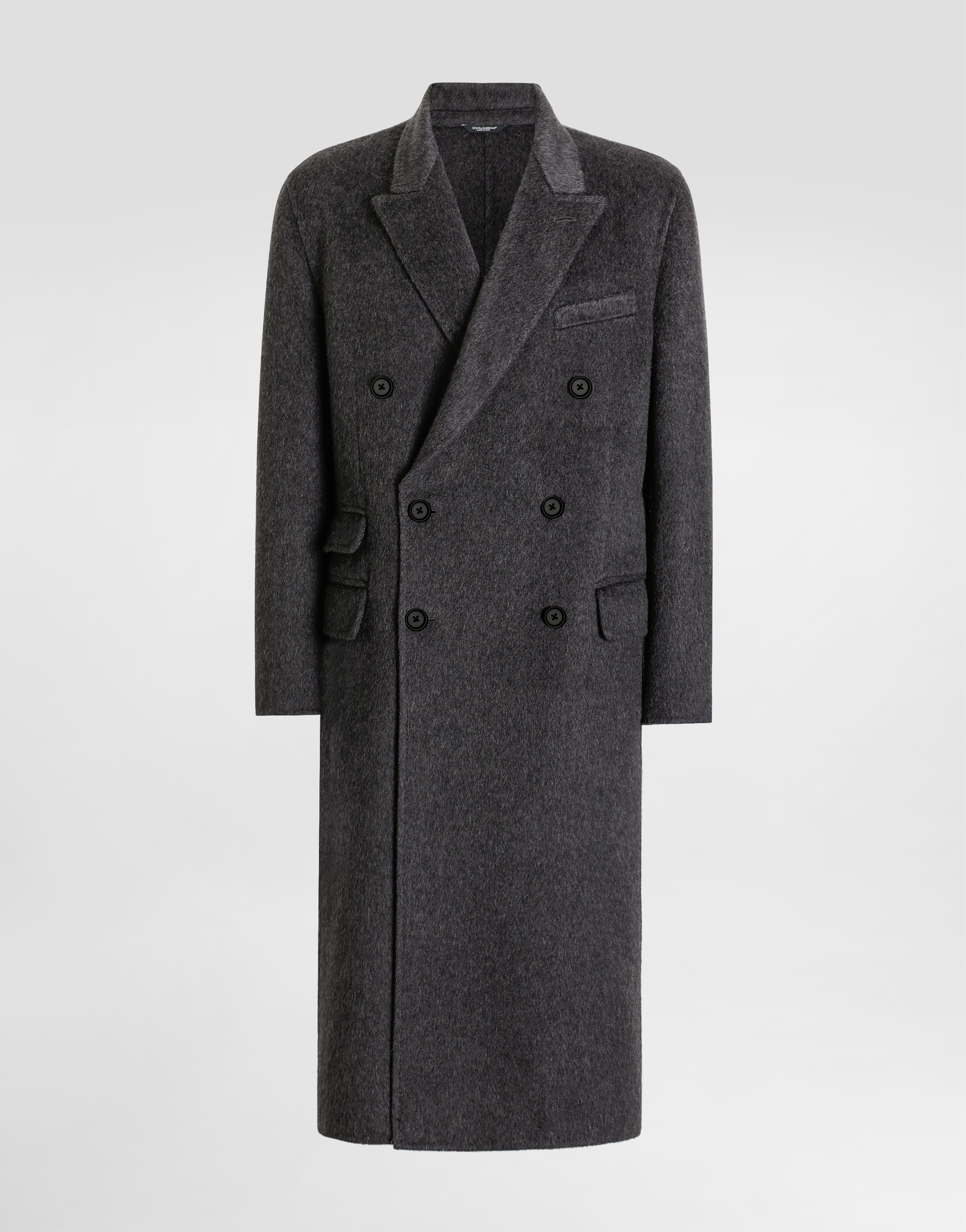 Dolce & Gabbana Double-breasted Wool And Cashmere Coat - Man Coats And Jackets Gray