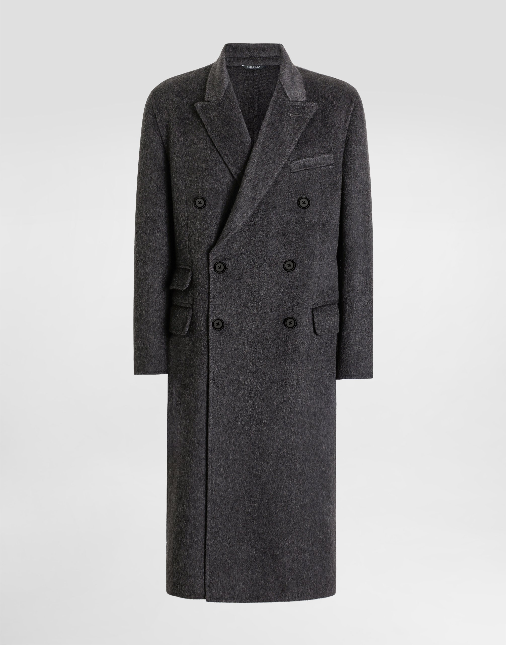 Dolce & Gabbana Double-breasted Wool And Cashmere Coat - Man Coats And Jackets Gray