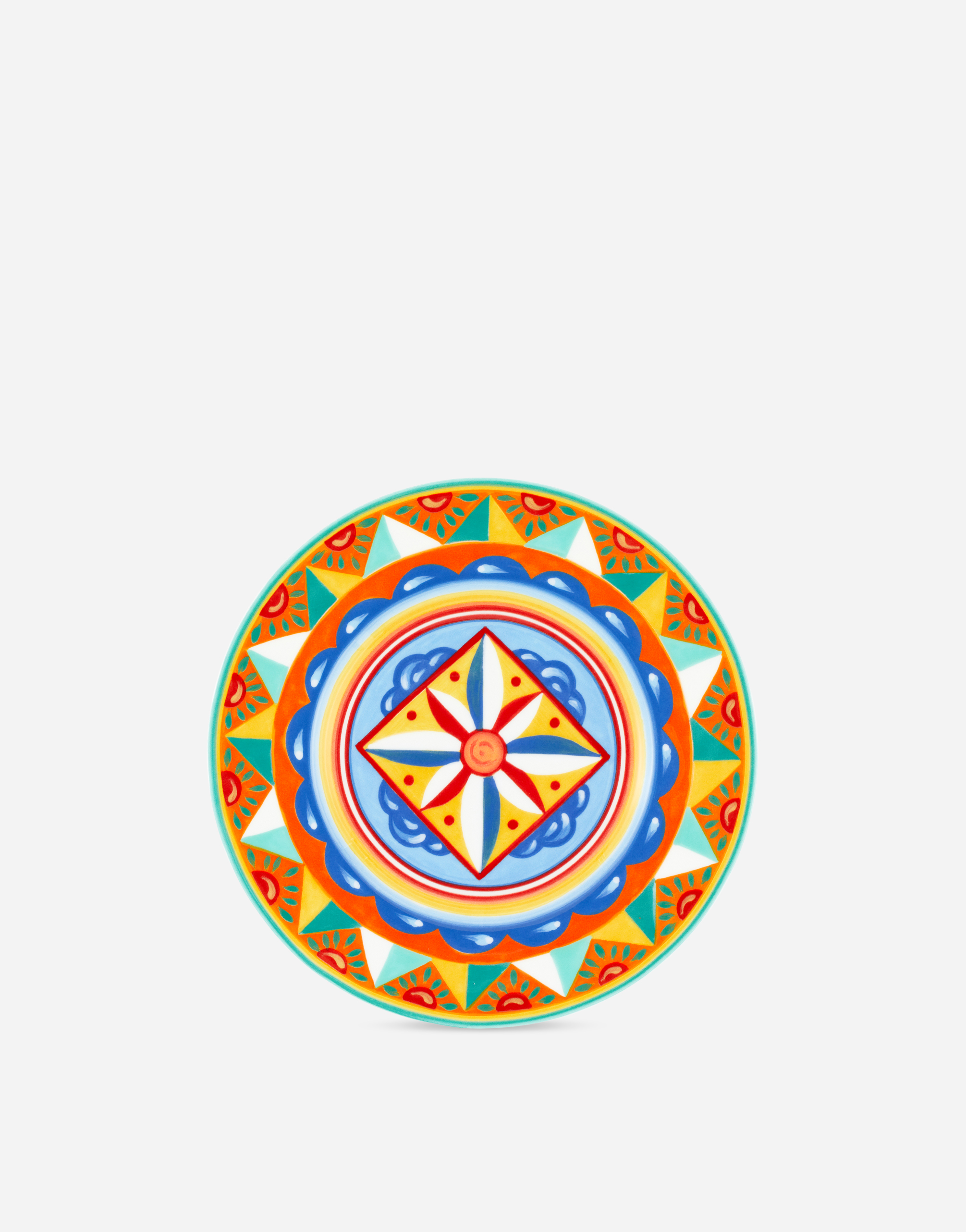 Dolce & Gabbana Set 2 Dessert Plates In Fine Porcelain Multicolor Unisex Onesize In Multicolor