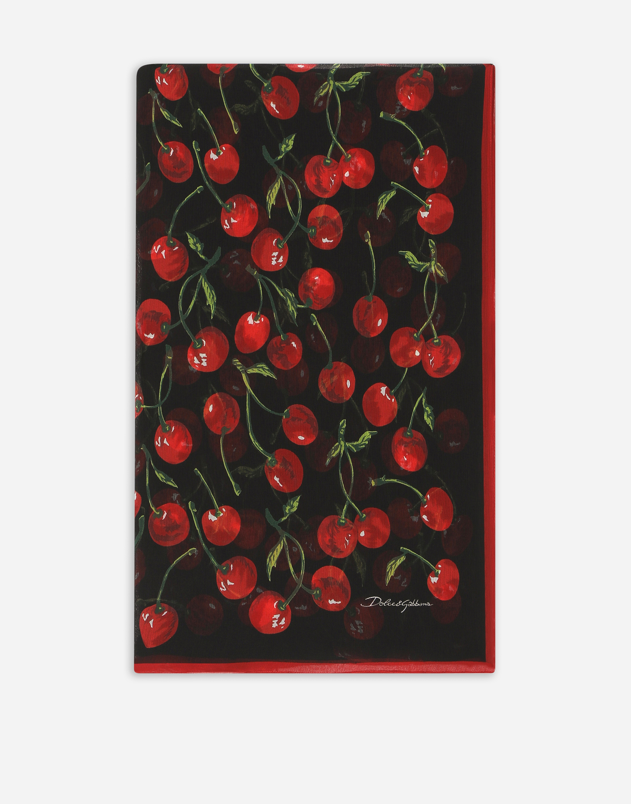 DOLCE & GABBANA CHERRY-PRINT SILK SCARF (120X200)