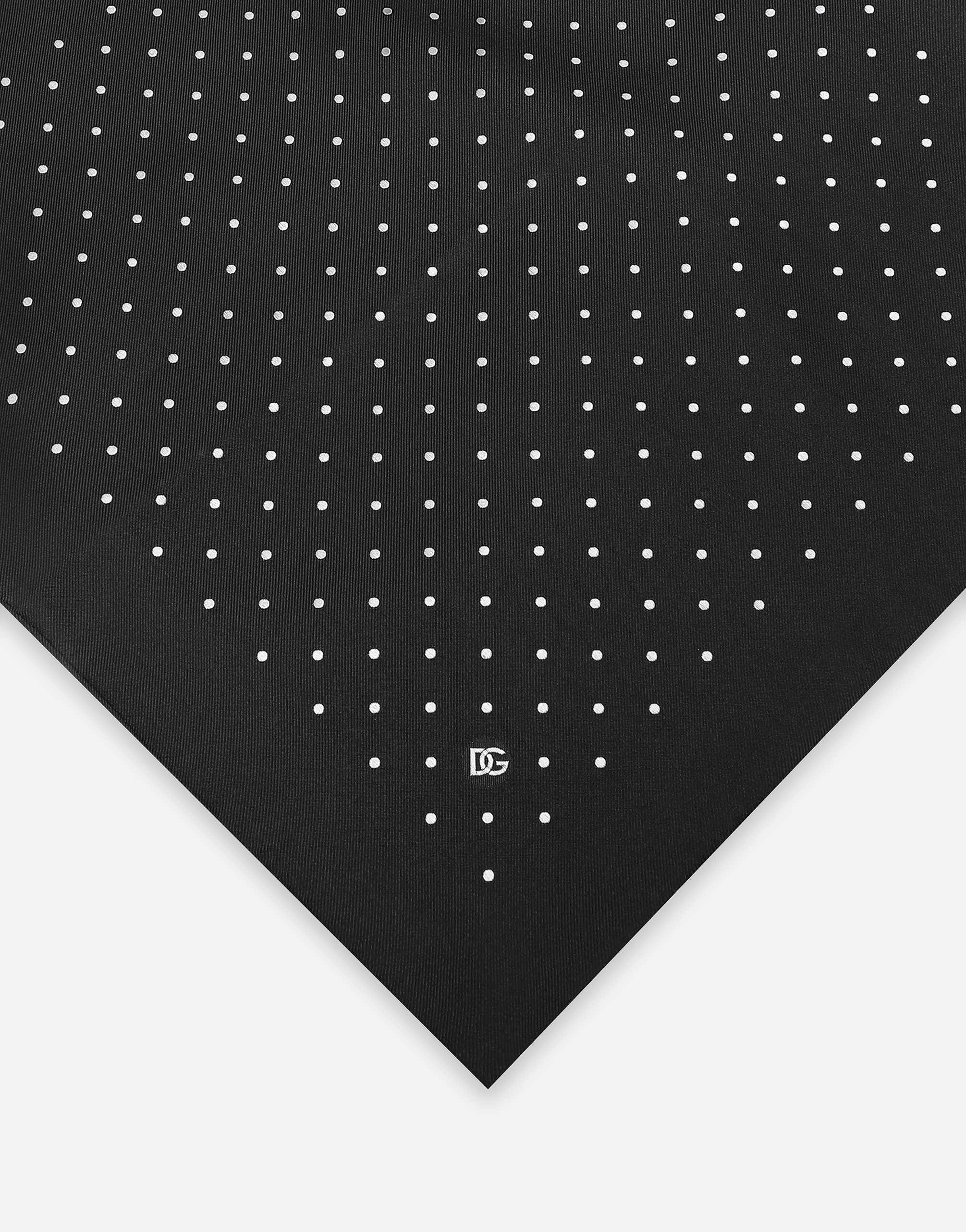  Dolce & Gabbana Silk Jacquard Pocket Square With Dg Logo - Man Ties And Pocket Squares Black Silk Onesize 