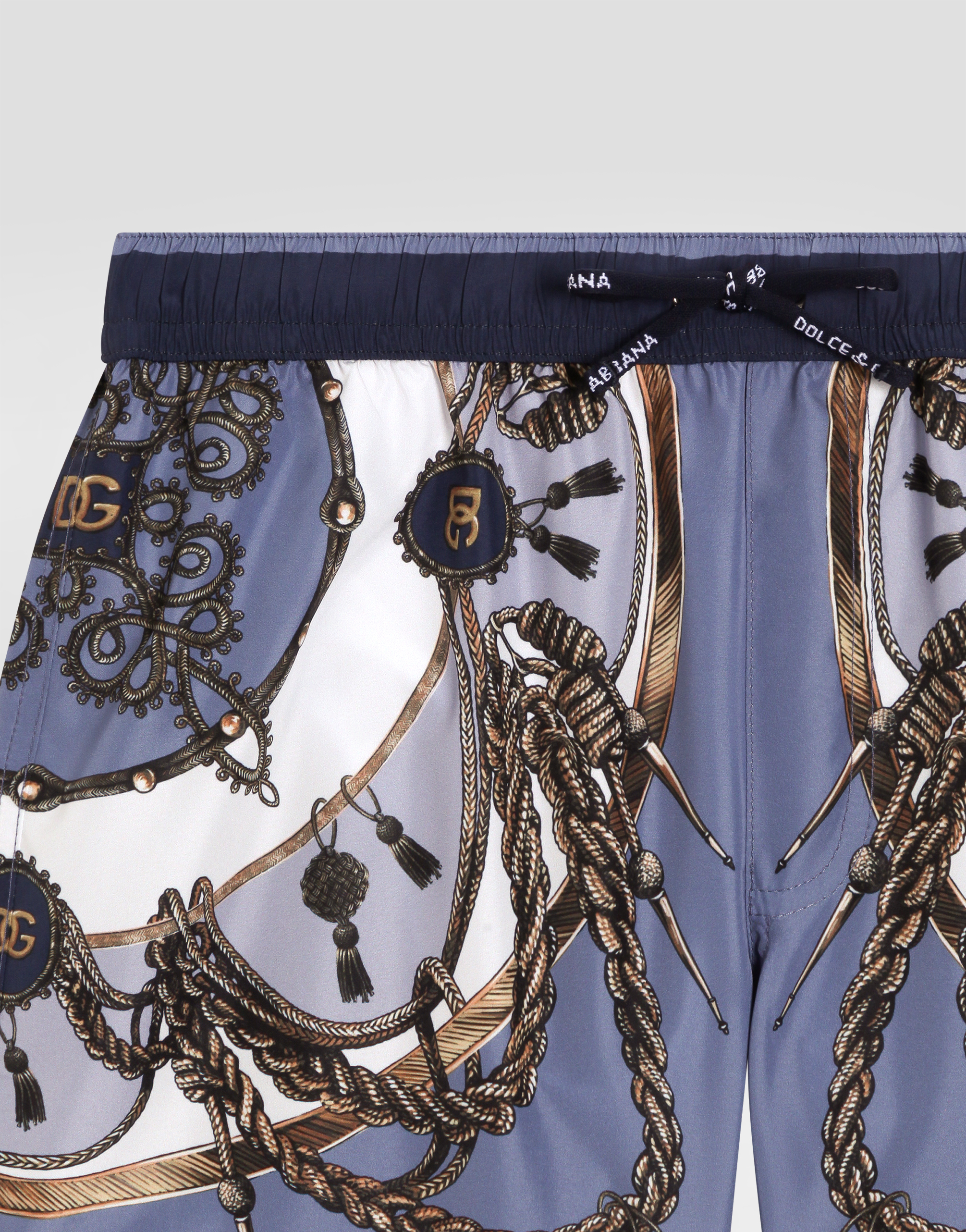 Dolce & Gabbana Boys Nautical Print Swim Shorts In Multi
