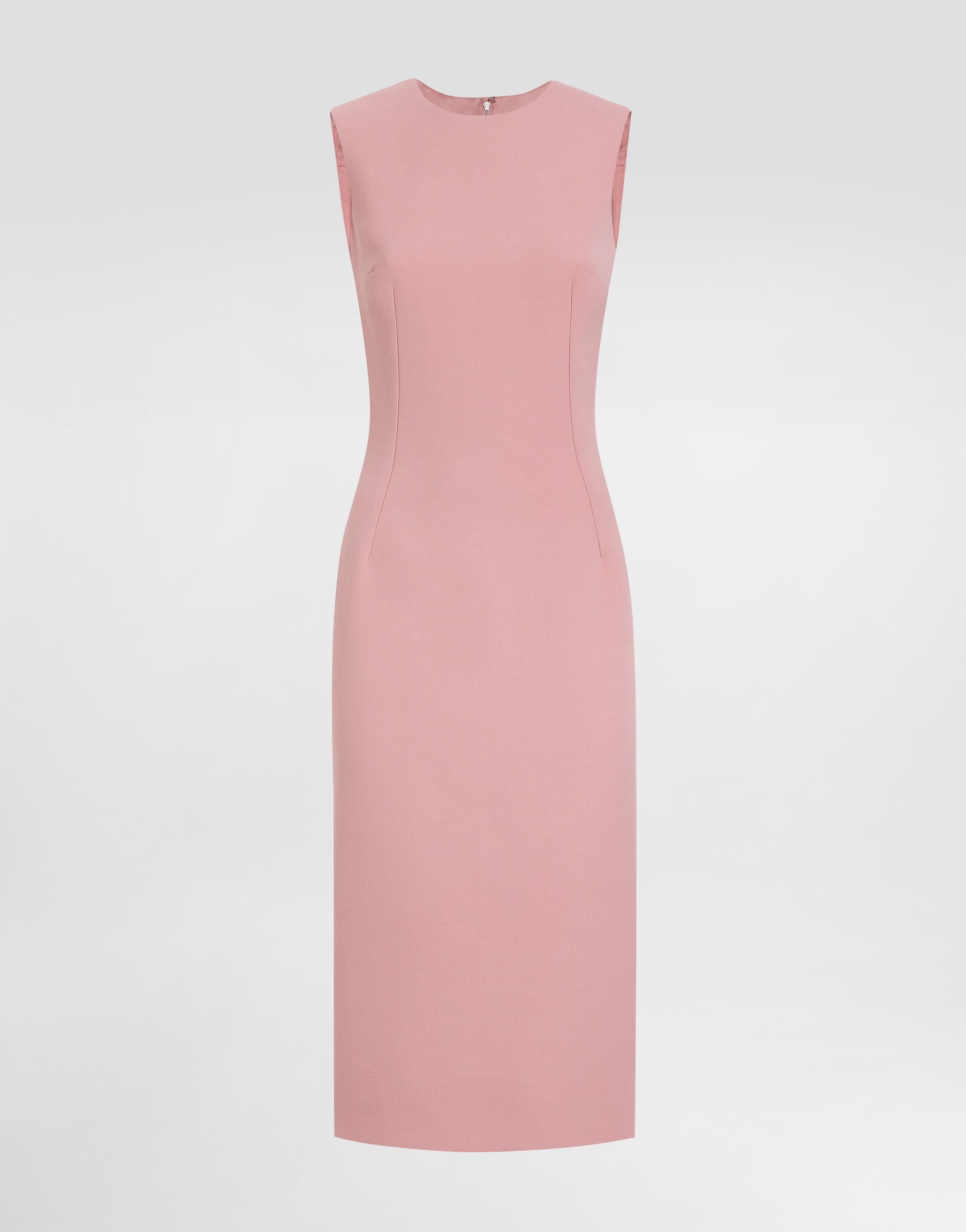 Dolce & Gabbana Wool Crepe Sheath Longuette Dress - Woman Dresses Multicolor
