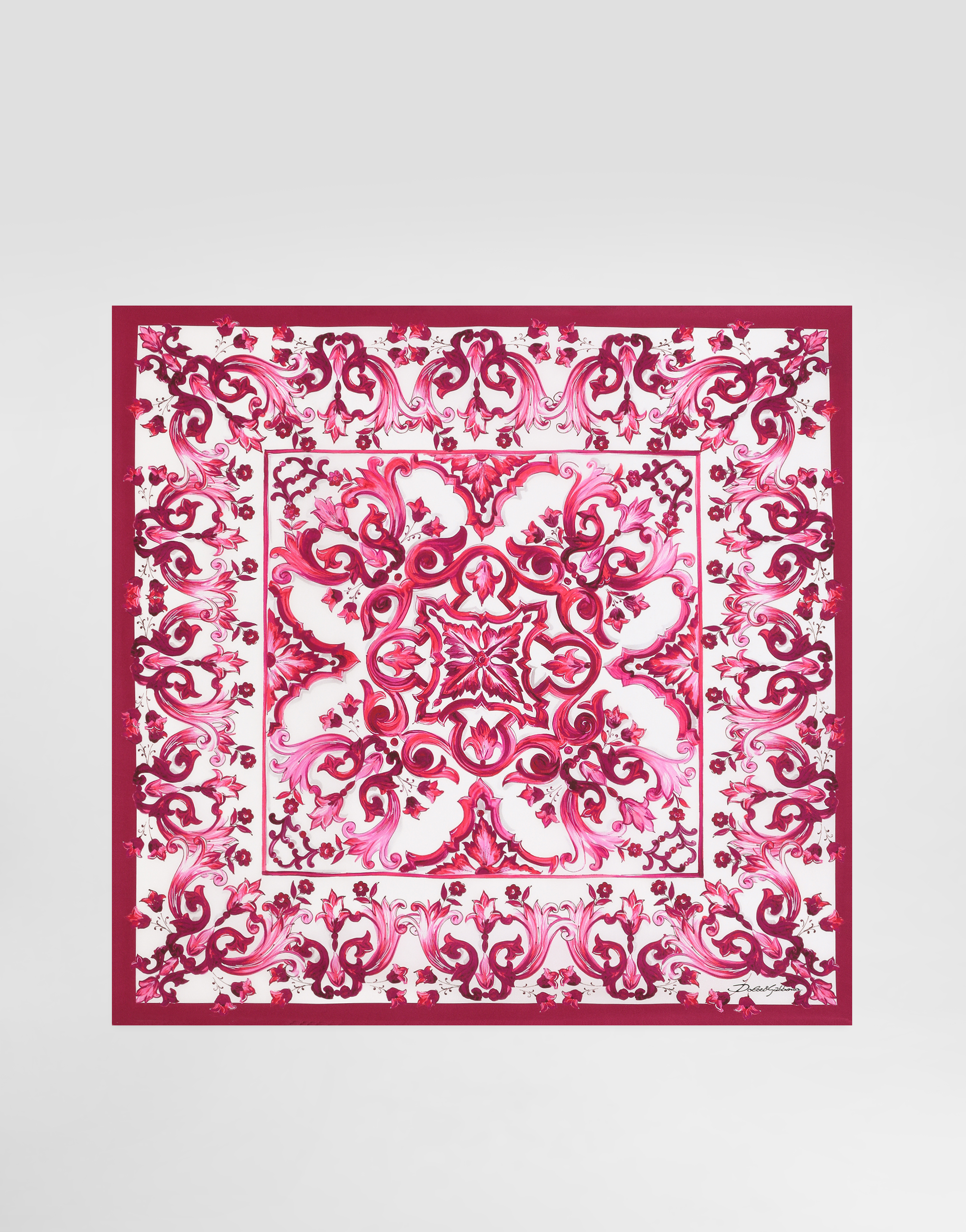 DOLCE & GABBANA MAJOLICA-PRINT TWILL SCARF (70 X 70)