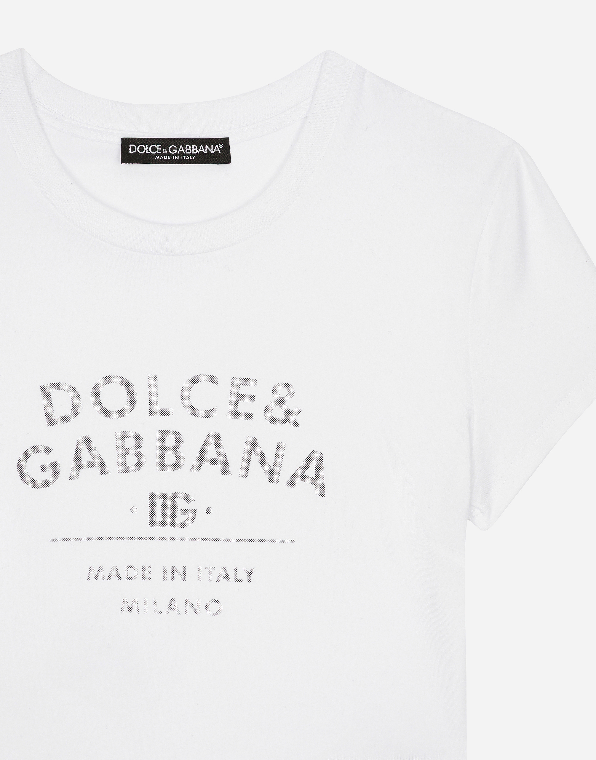 Dolce & Gabbana Logo Lettering-print Crewneck T-shirt In White