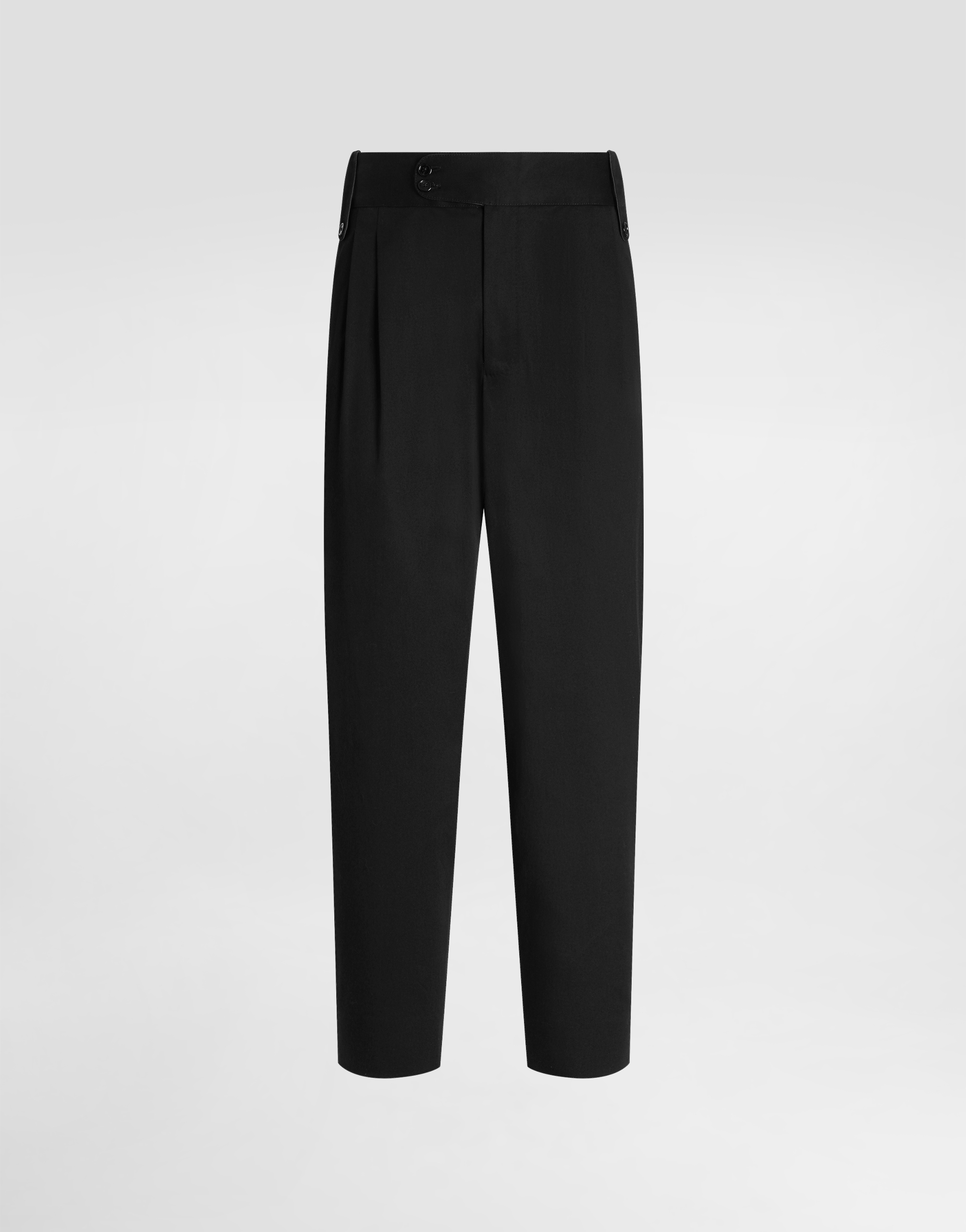 Cotton gabardine trousers in Black for Men | Dolce&Gabbana® US