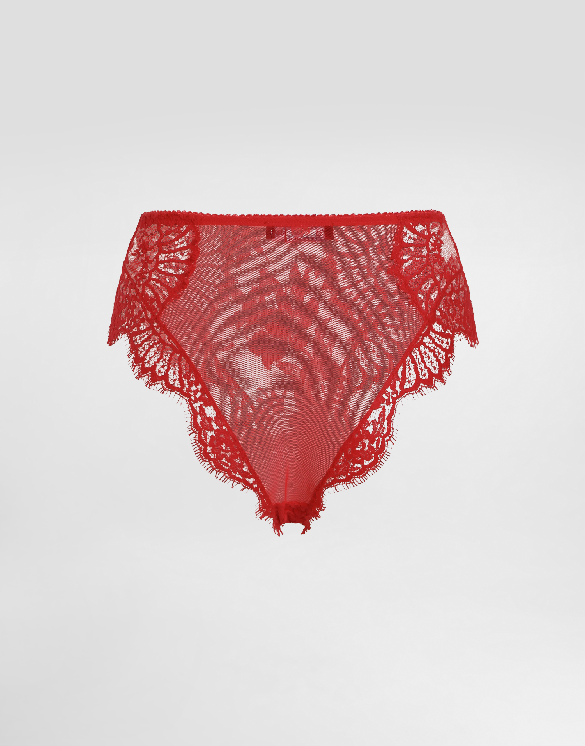 High-waisted lace briefs