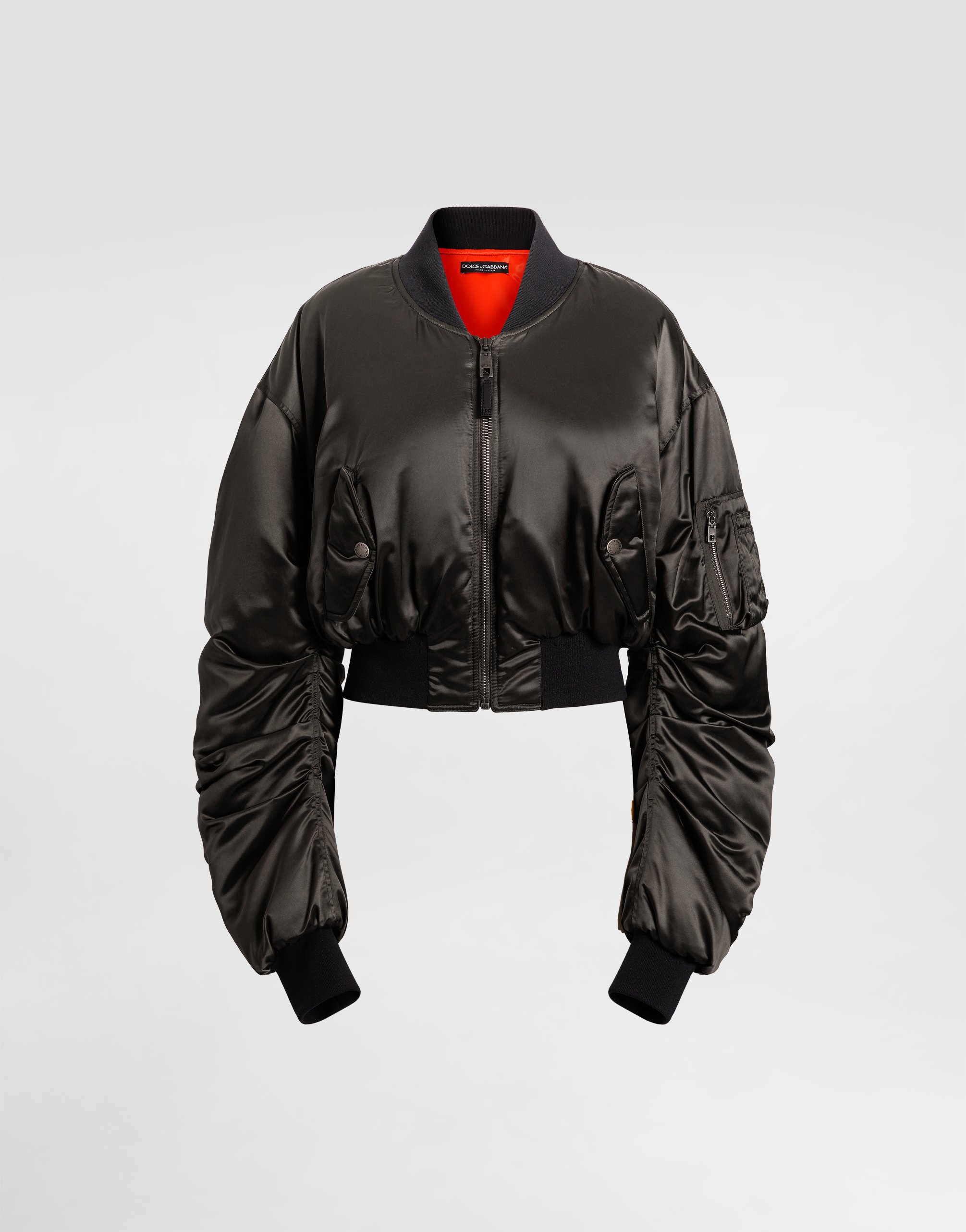 Dolce & Gabbana Oversized Nylon Canvas Jacket In Gray