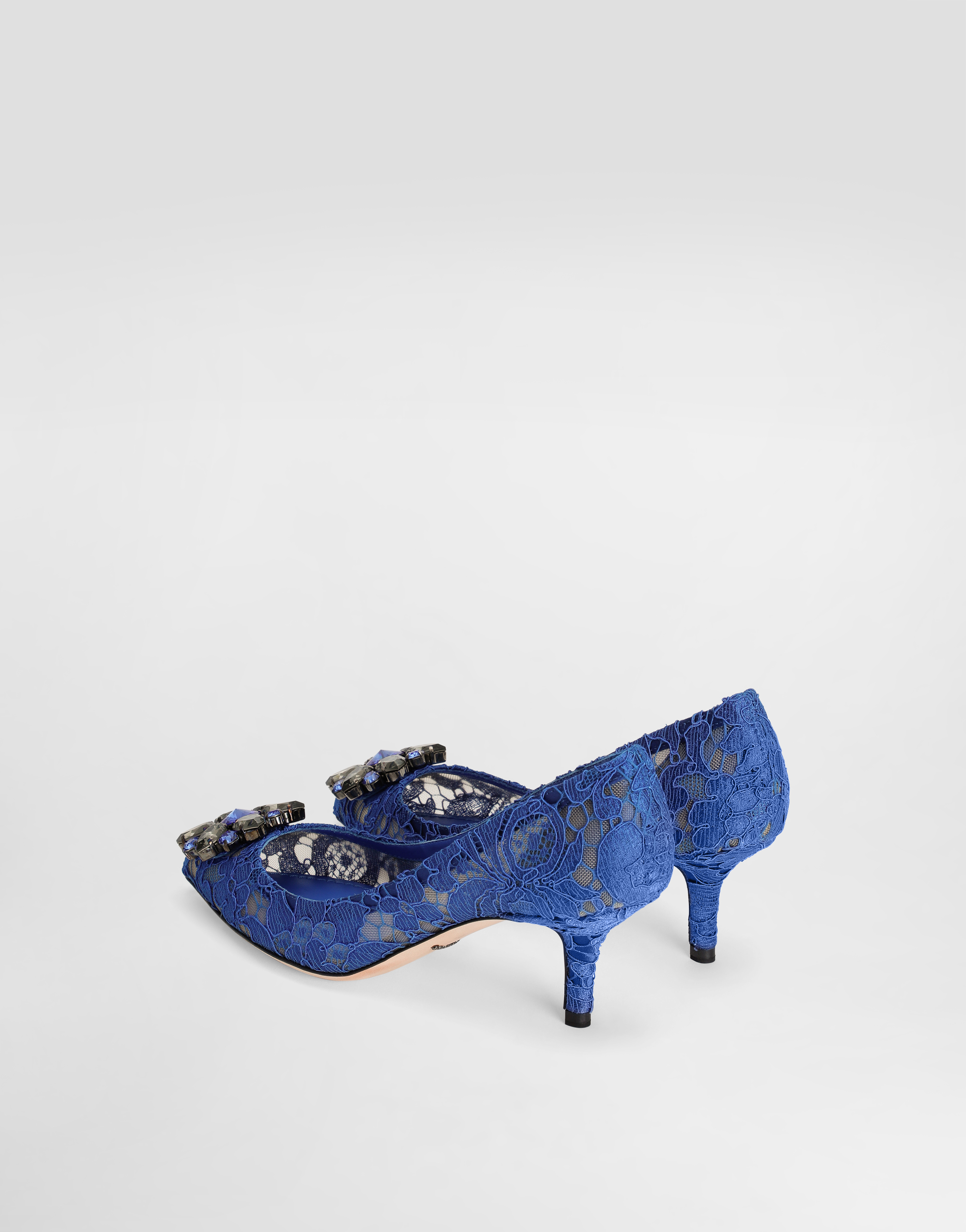  Dolce & Gabbana Lace Rainbow Pumps With Brooch Detailing - Frau Pumps Und Slingbacks Blau Spitze 36.5 