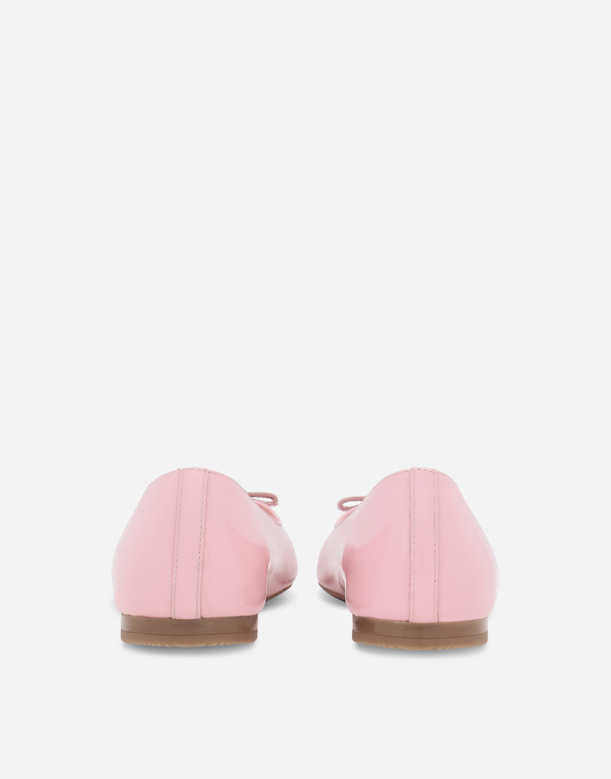Dolce & Gabbana Patent Leather Ballet Flats With Metal Dg Logo In Pink