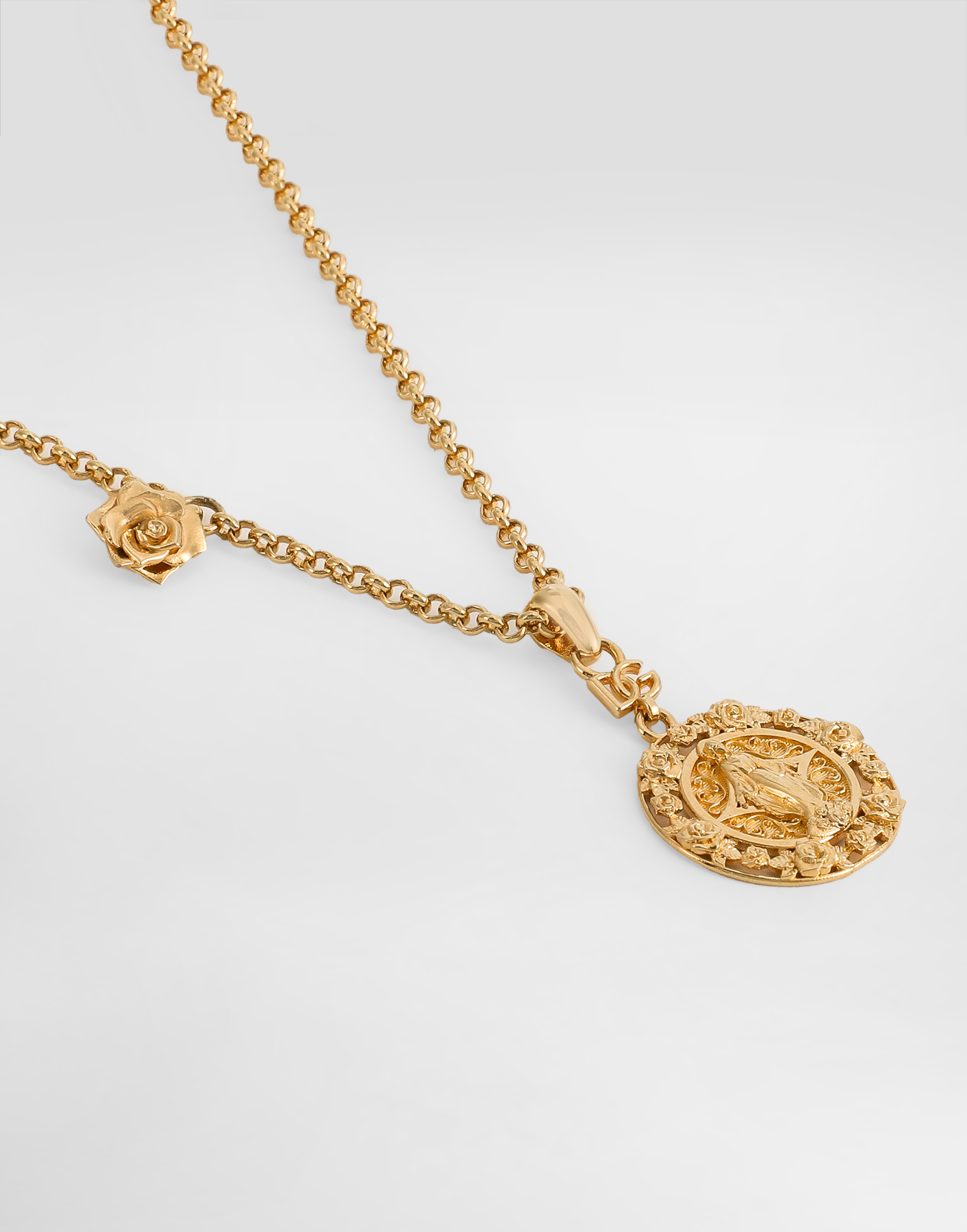 Dolce & Gabbana Metal Necklace With Logo In Gold