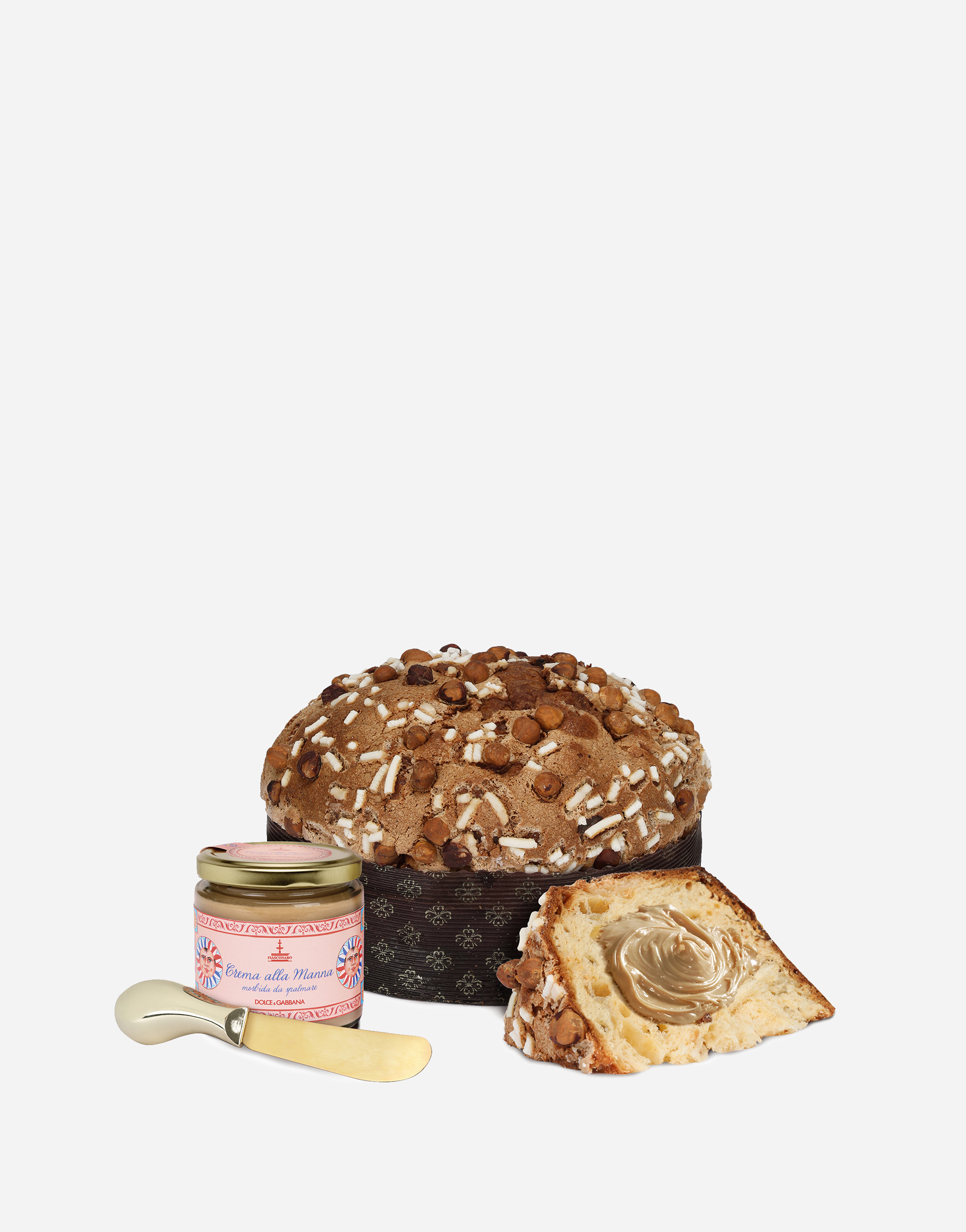 Panettone with Sicilian Hazelnuts with a velvety Sicilian Manna cream