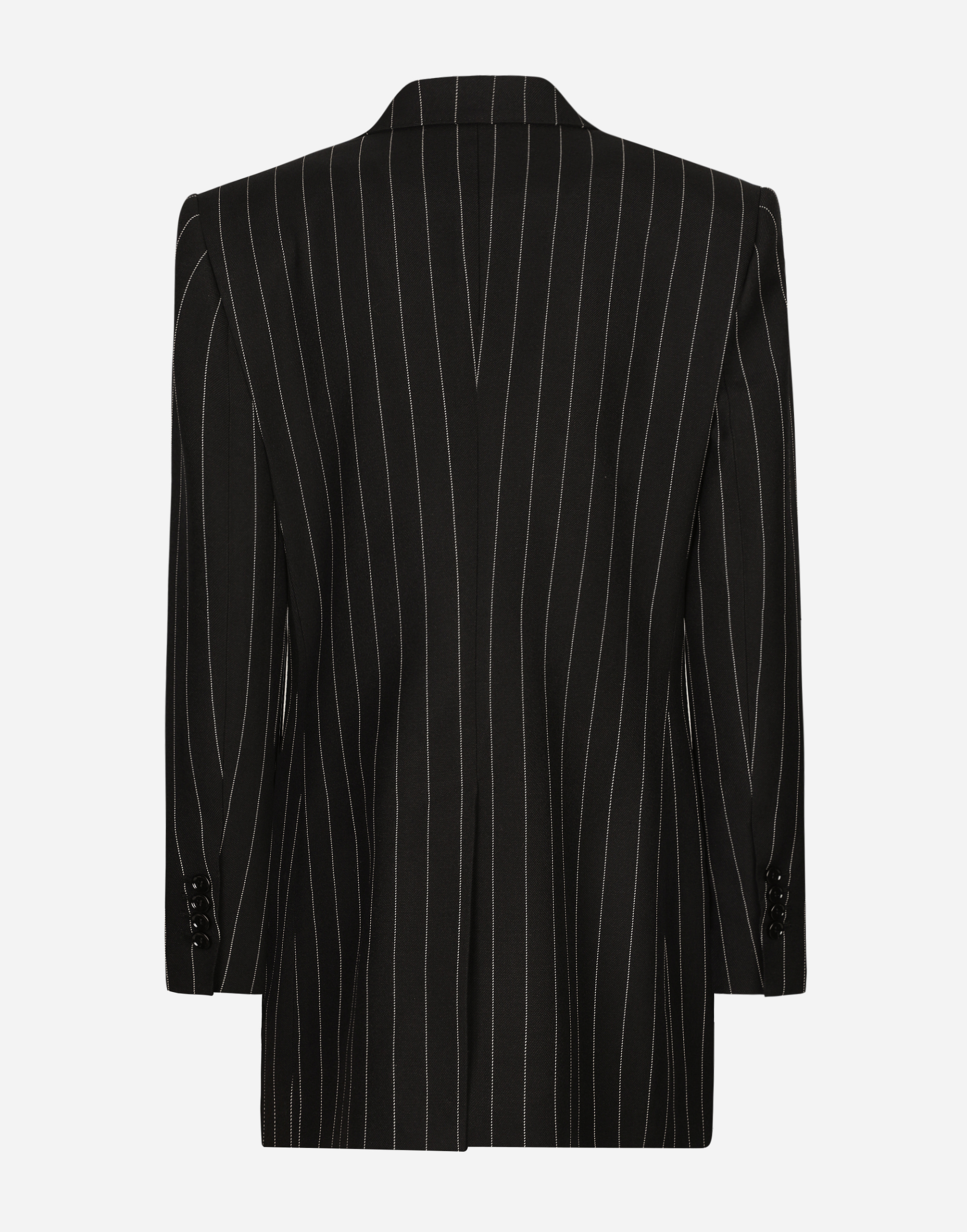 Single-breasted pinstripe wool jacket