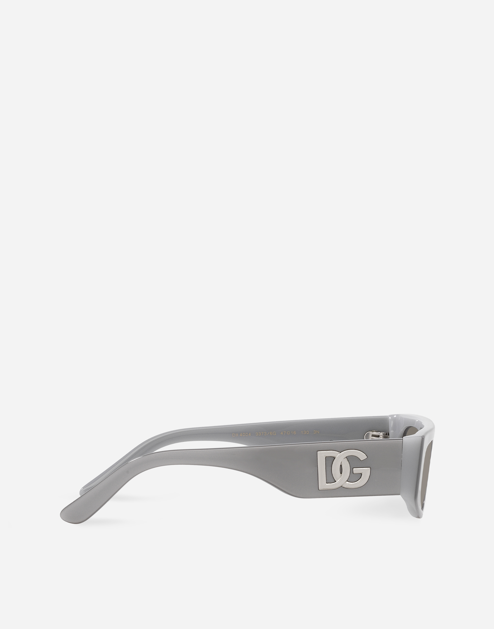 Shop Dolce & Gabbana Dg Crossed Sunglasses In Metallic Grey