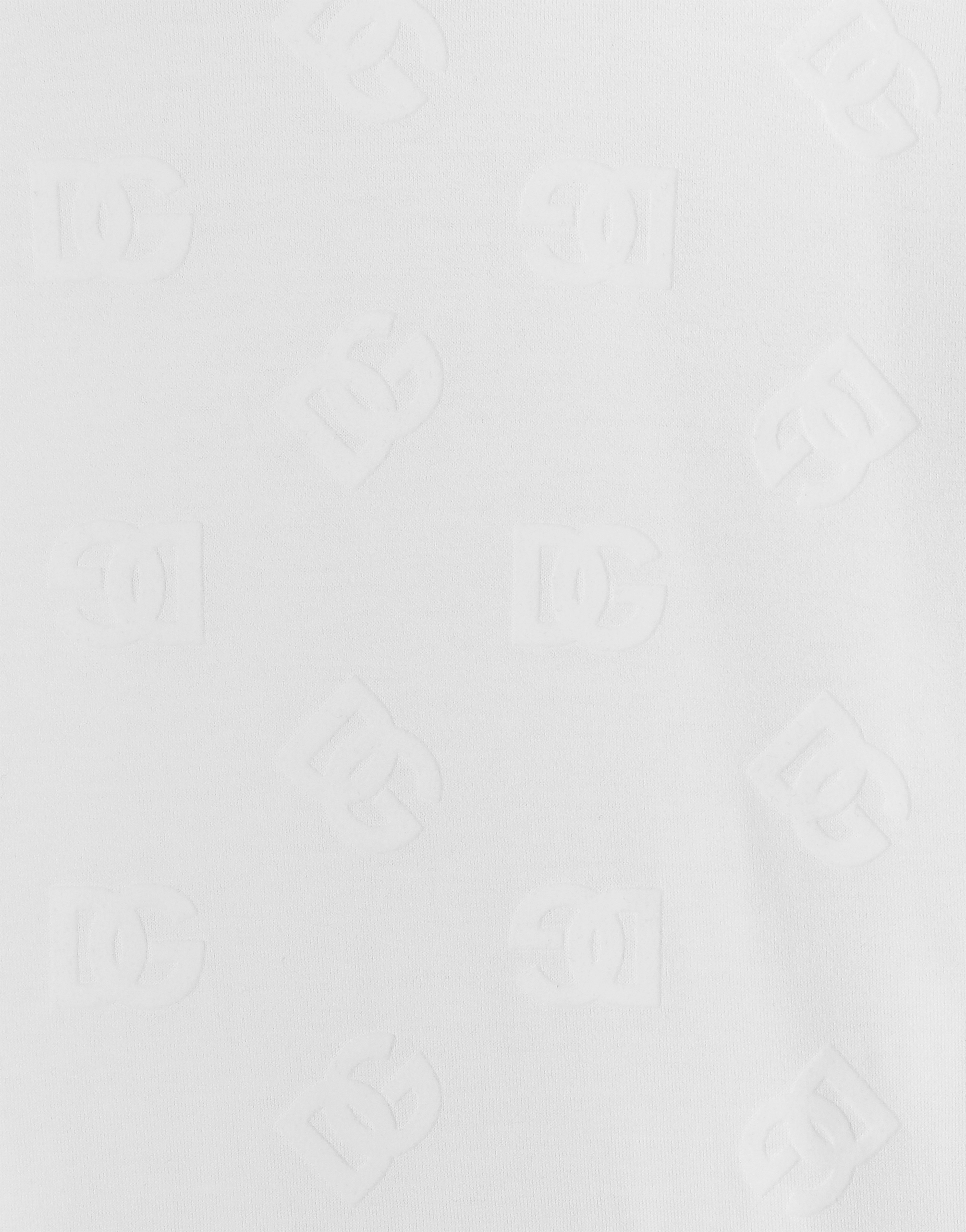 Cotton T-shirt with all-over flocked DG print