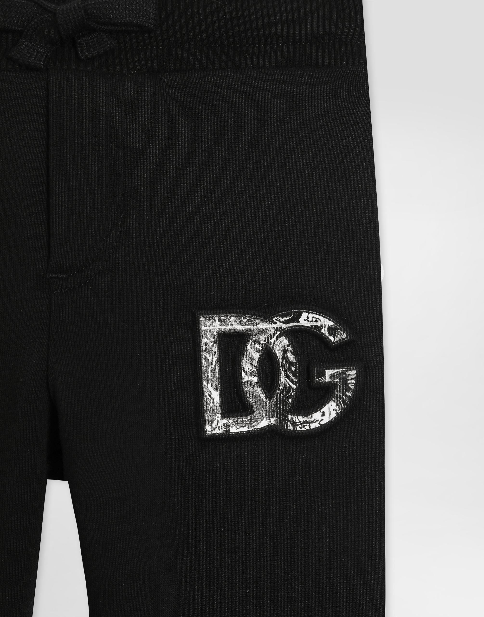  Dolce & Gabbana Sweathose Mit Dg-logo Mit Majolika-print In Reliefoptik - Mann Hosen Und Shorts Schwarz 12/18 Months 