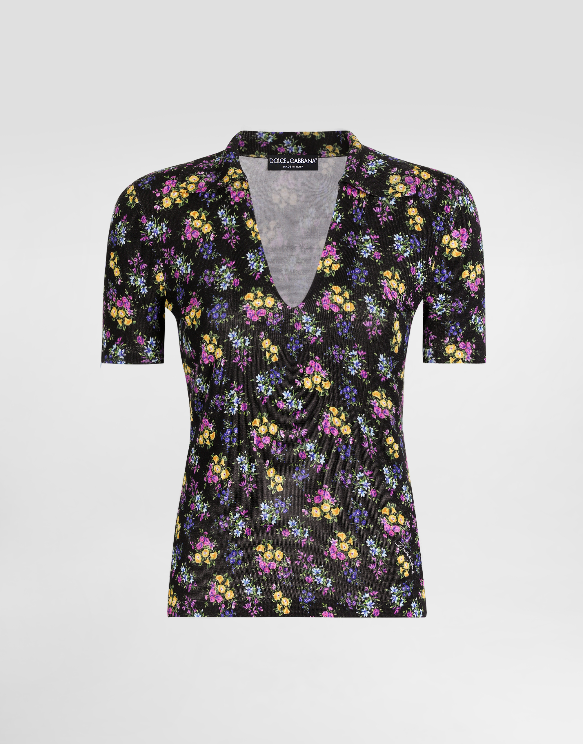 Dolce & Gabbana スモール フラワープリント シルク プルオーバー