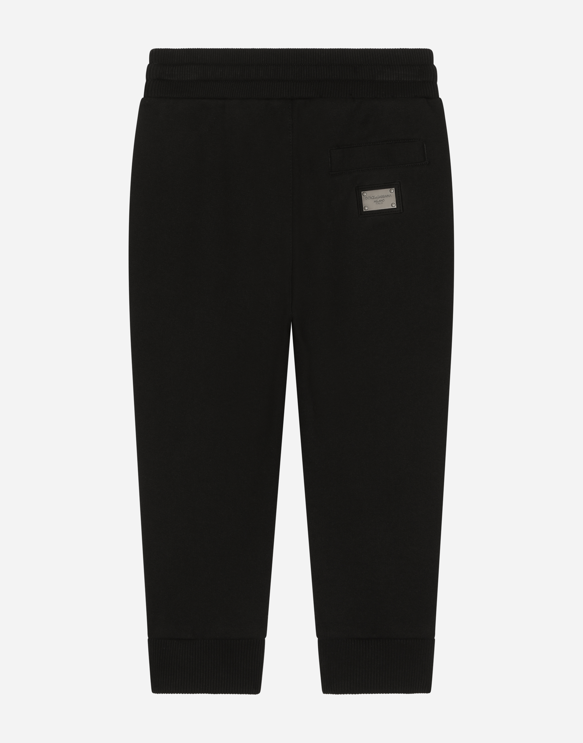 Shop Dolce & Gabbana Jersey Jogging Pants With Logo Tag In Black