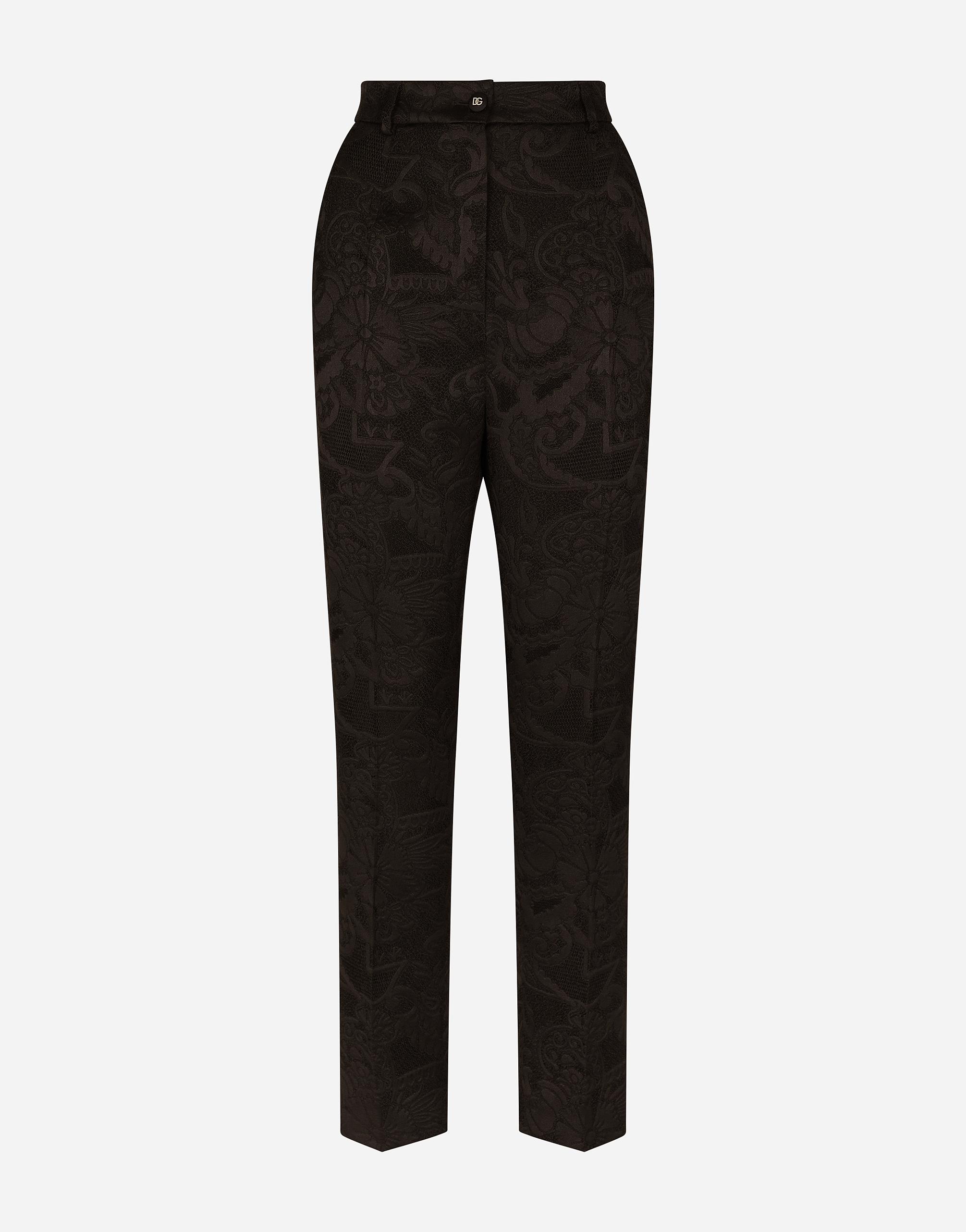 Dolce & Gabbana Floral Jacquard Pants - Woman Pants And Shorts Black Fabric