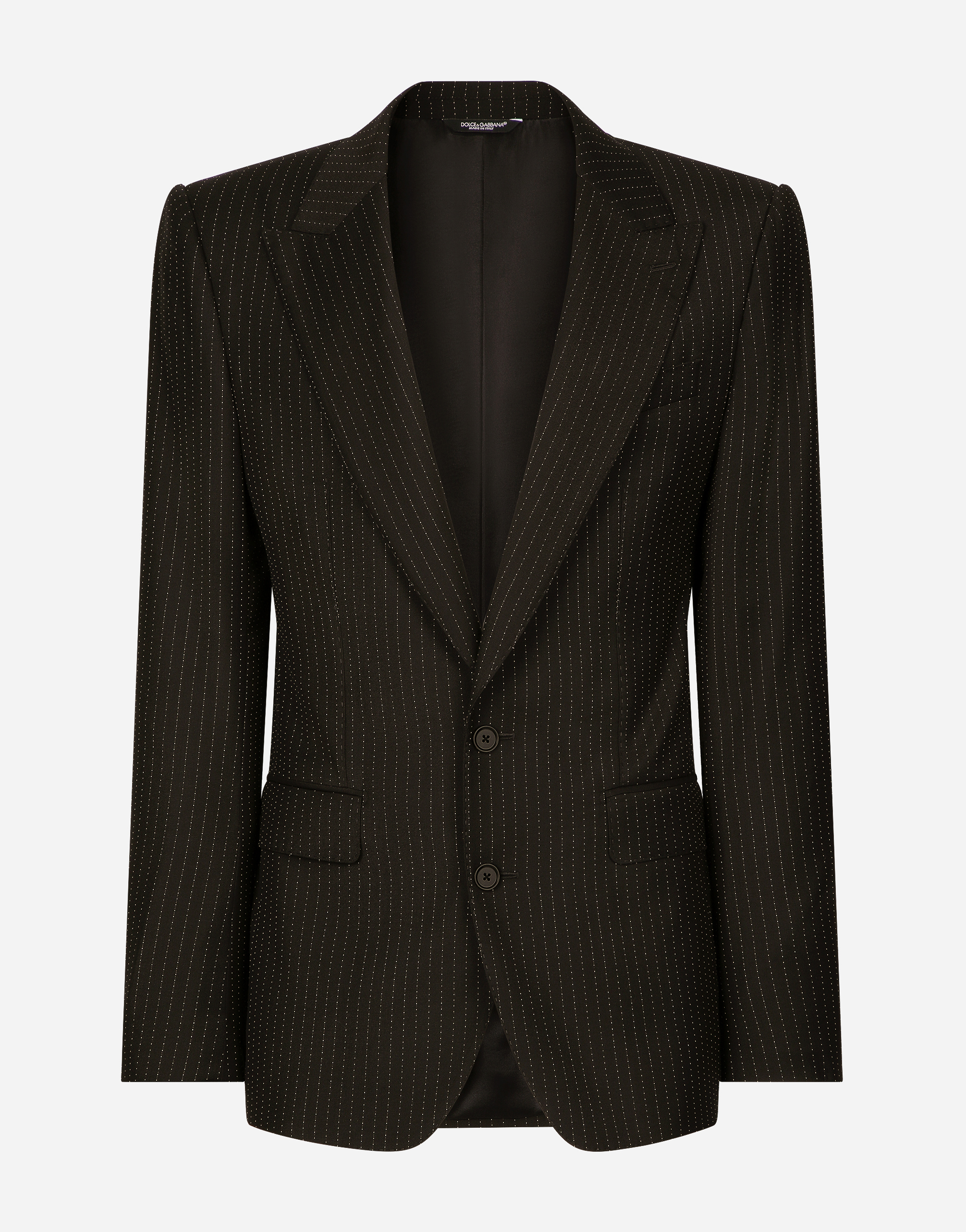 Dolce & Gabbana Single-breasted Pinstripe Wool Sicilia-fit Jacket - Man Suits And Blazers Black 48