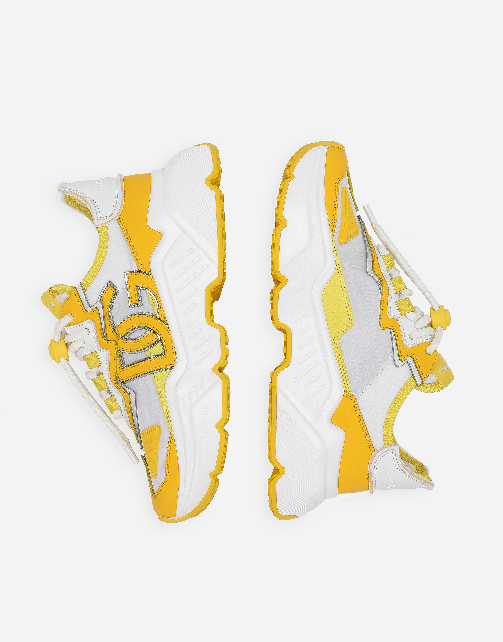 Shop Dolce & Gabbana Mixed-materials Daymaster Sneakers In Yellow