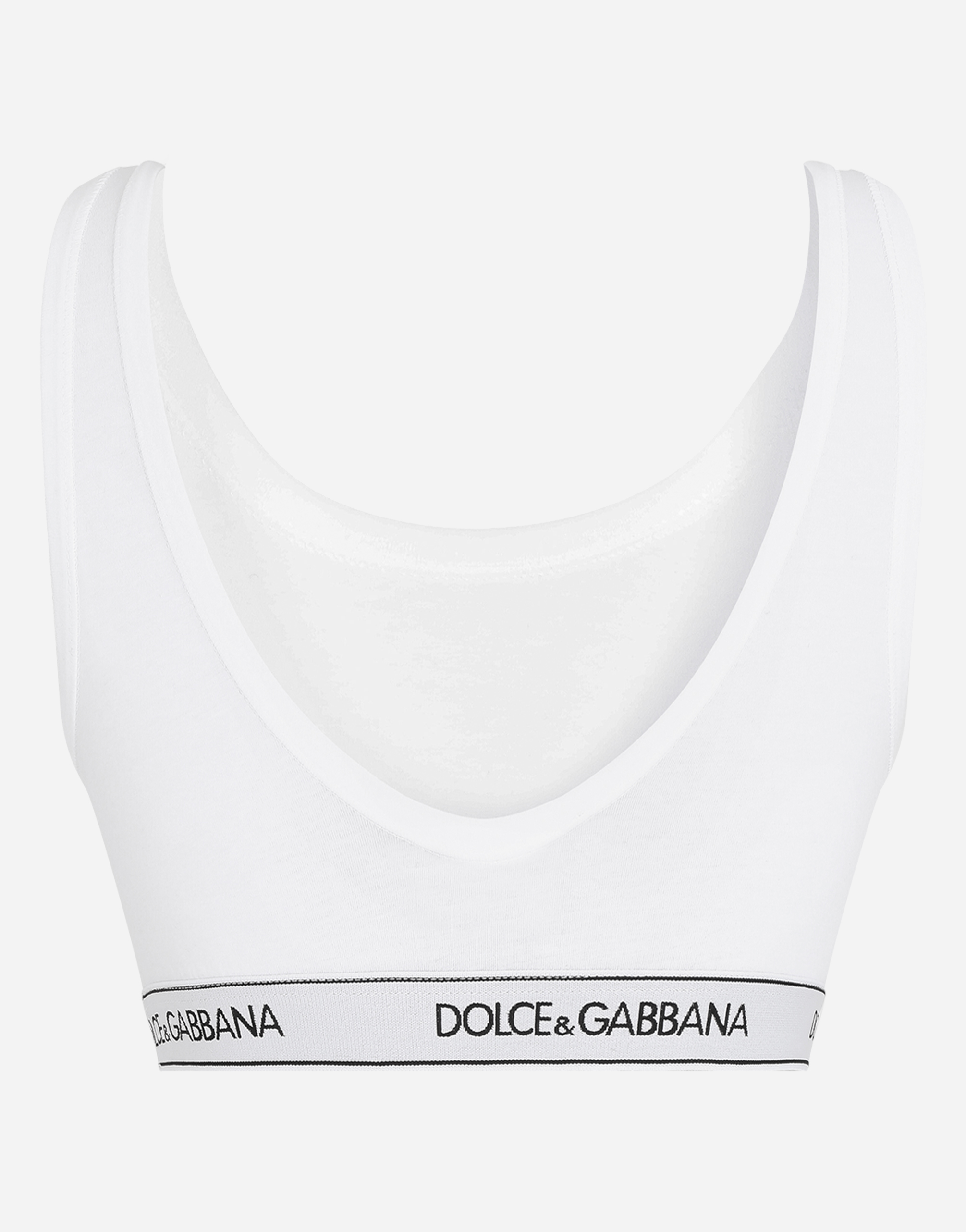 DOLCE & GABBANA JERSEY BRALET WITH BRANDED ELASTIC AND WIDE STRAPS