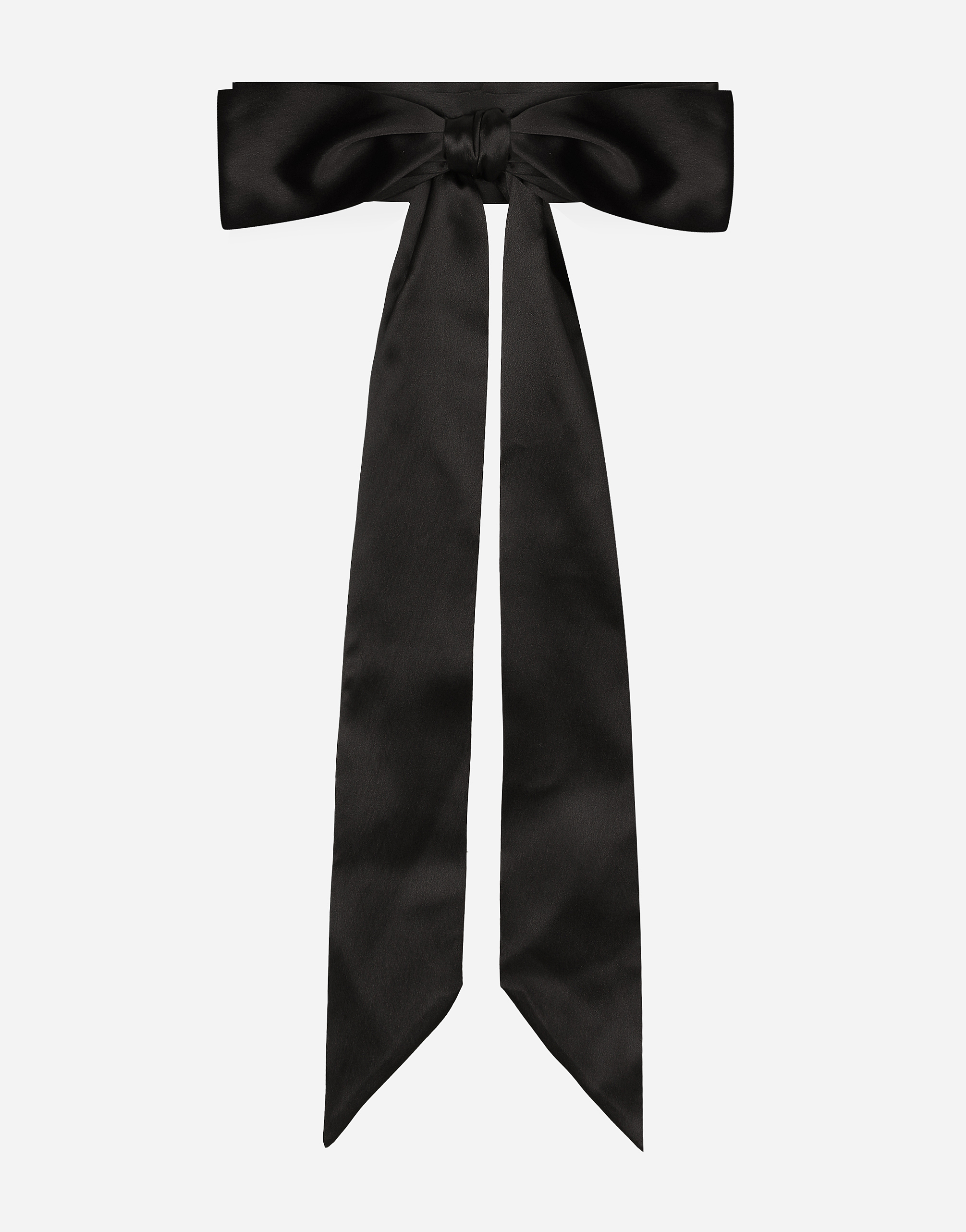 Dolce & Gabbana Silk Satin Tie Belt - Woman Belts Black