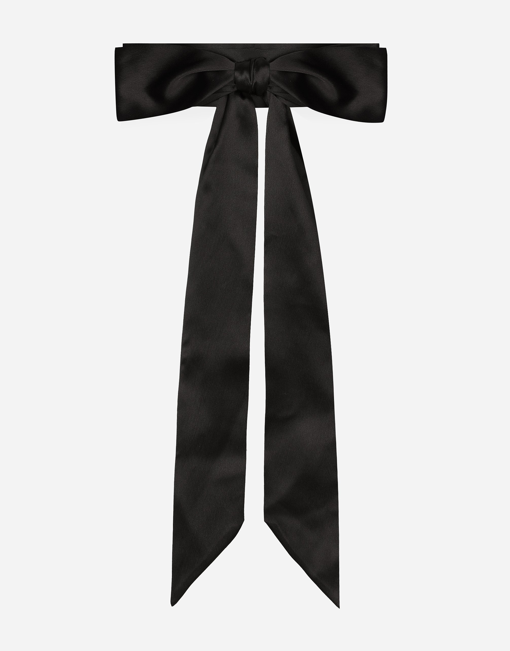 Dolce & Gabbana Silk Satin Tie Belt - Woman Belts Black