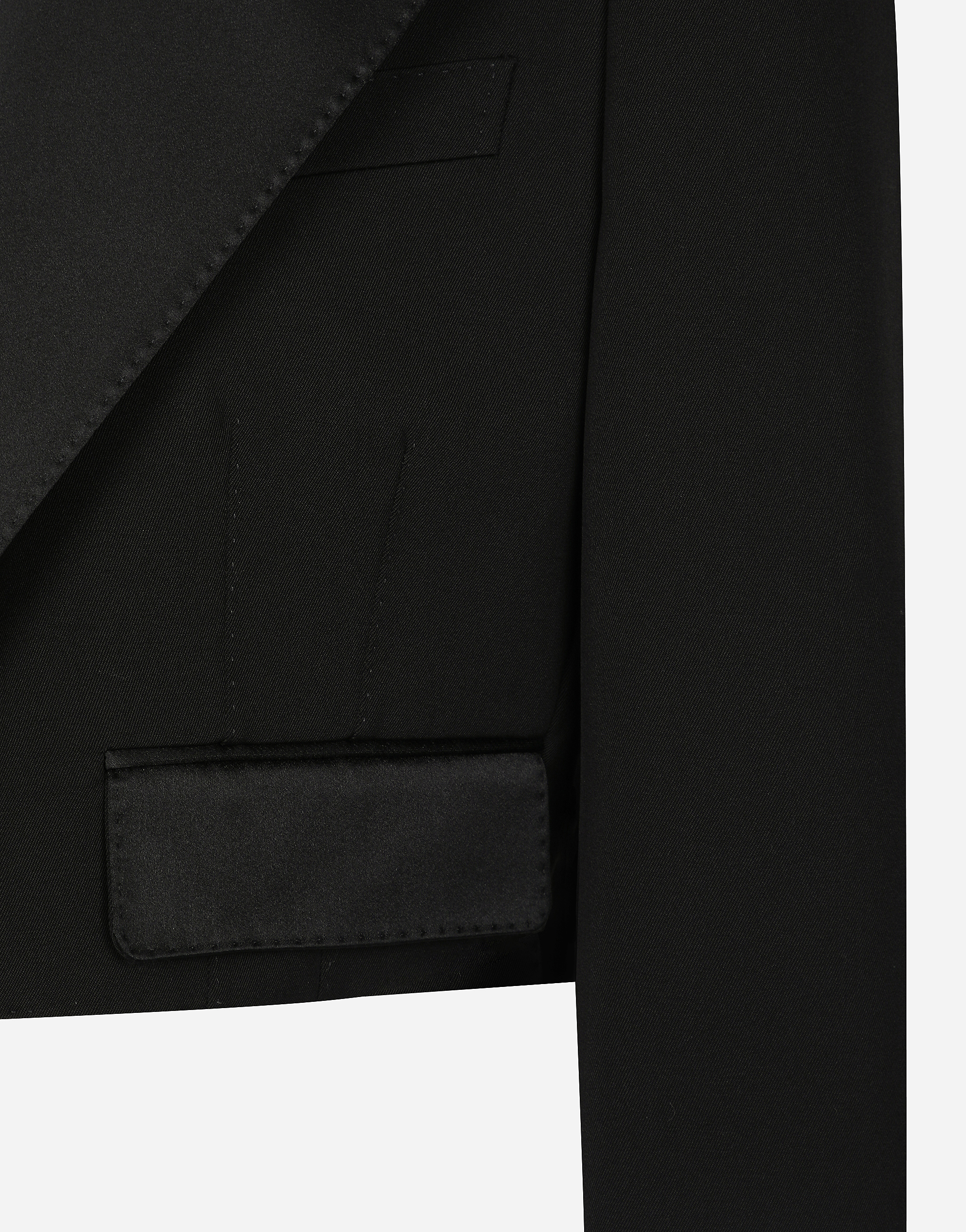Dolce & Gabbana Wool-blend Cropped Blazer In Black