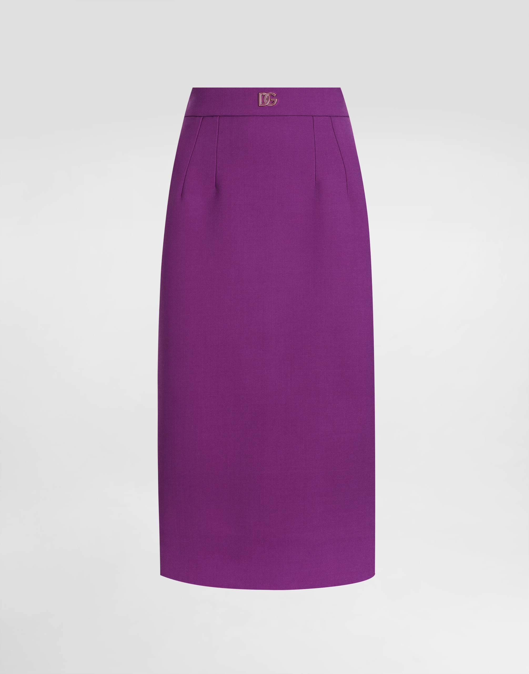 Wool crêpe sheath skirt