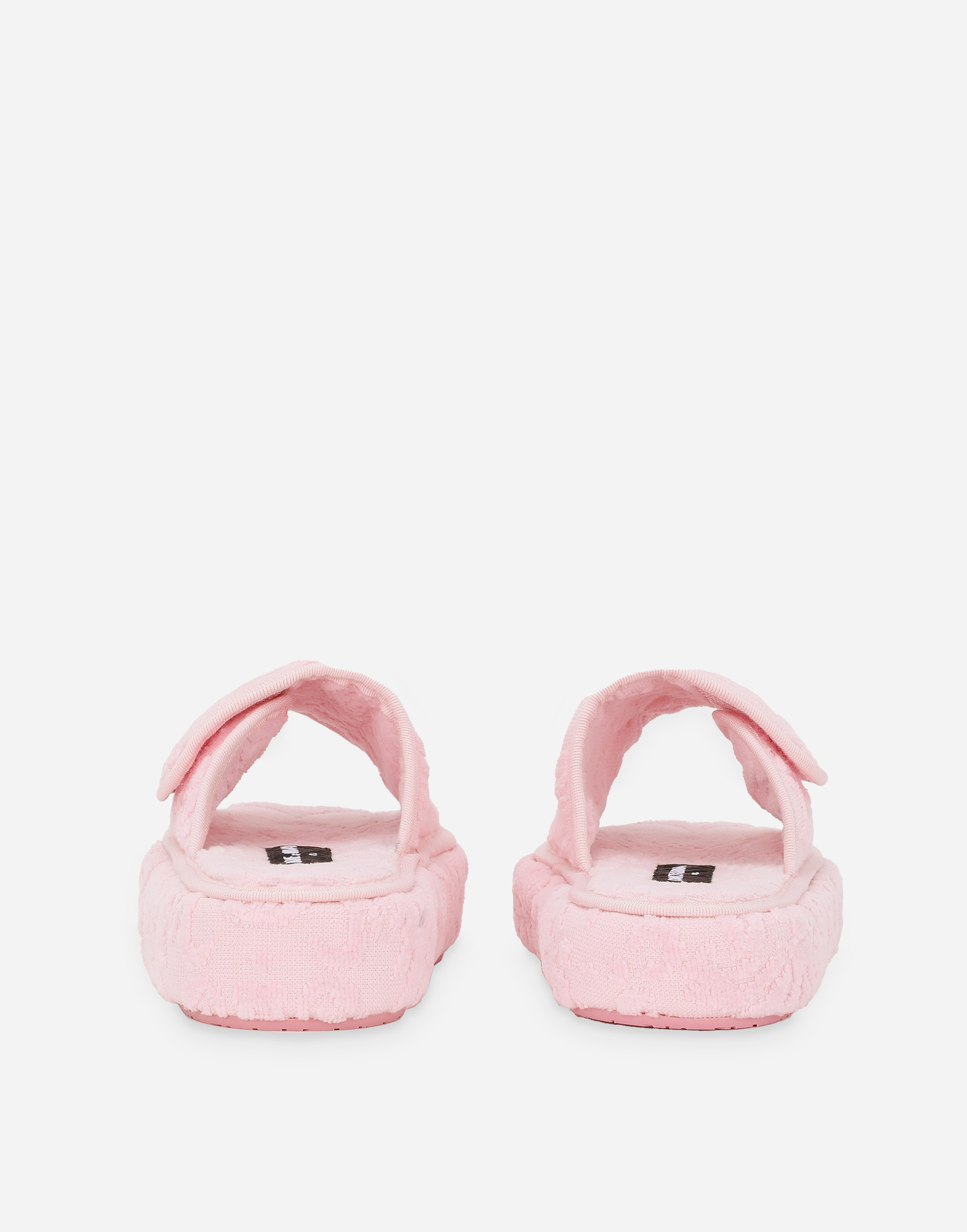 Dolce & Gabbana Terry Cotton Plateau Slippes In Multicolor