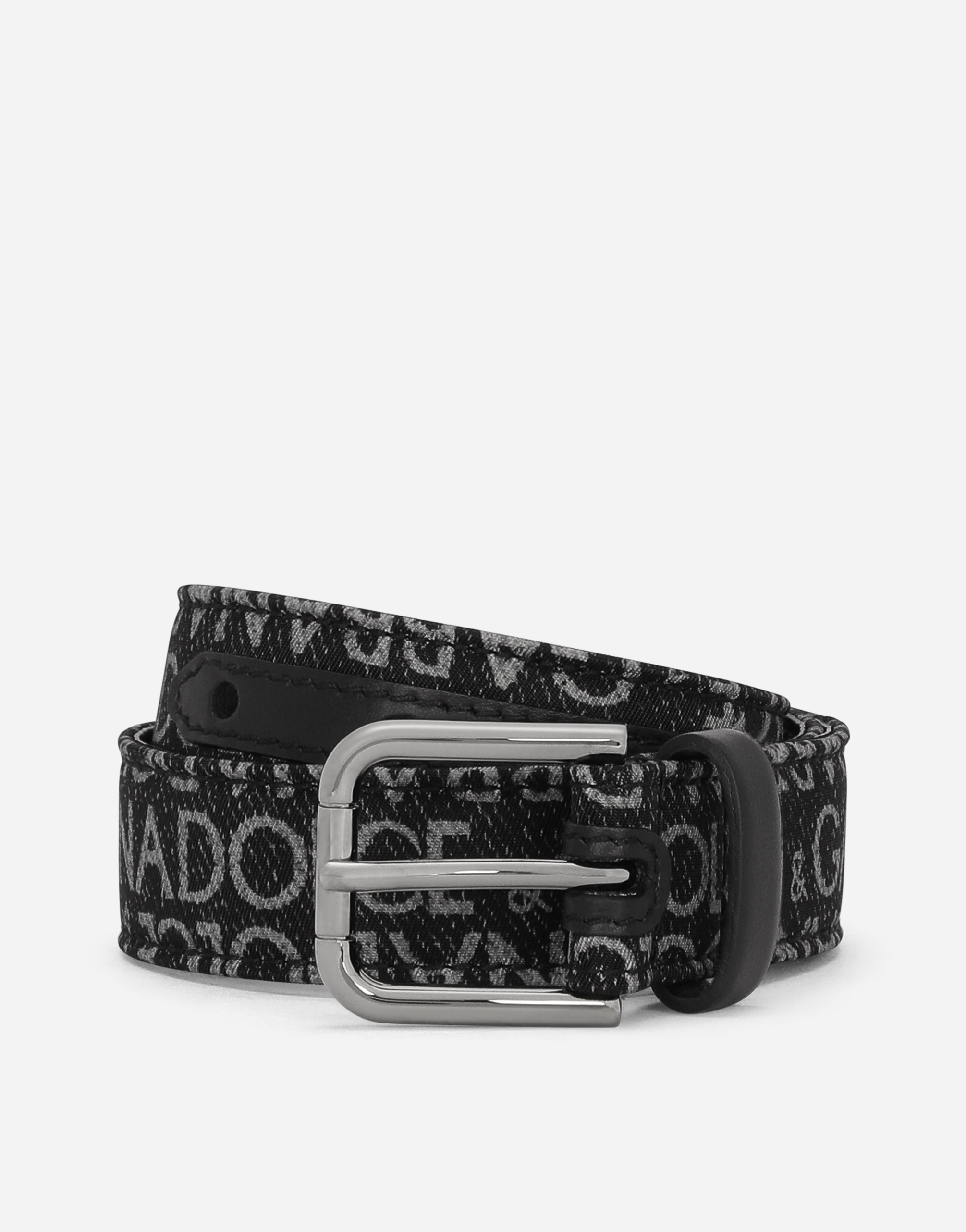 Dolce & Gabbana Kids' Printed Nylon Belt In Black