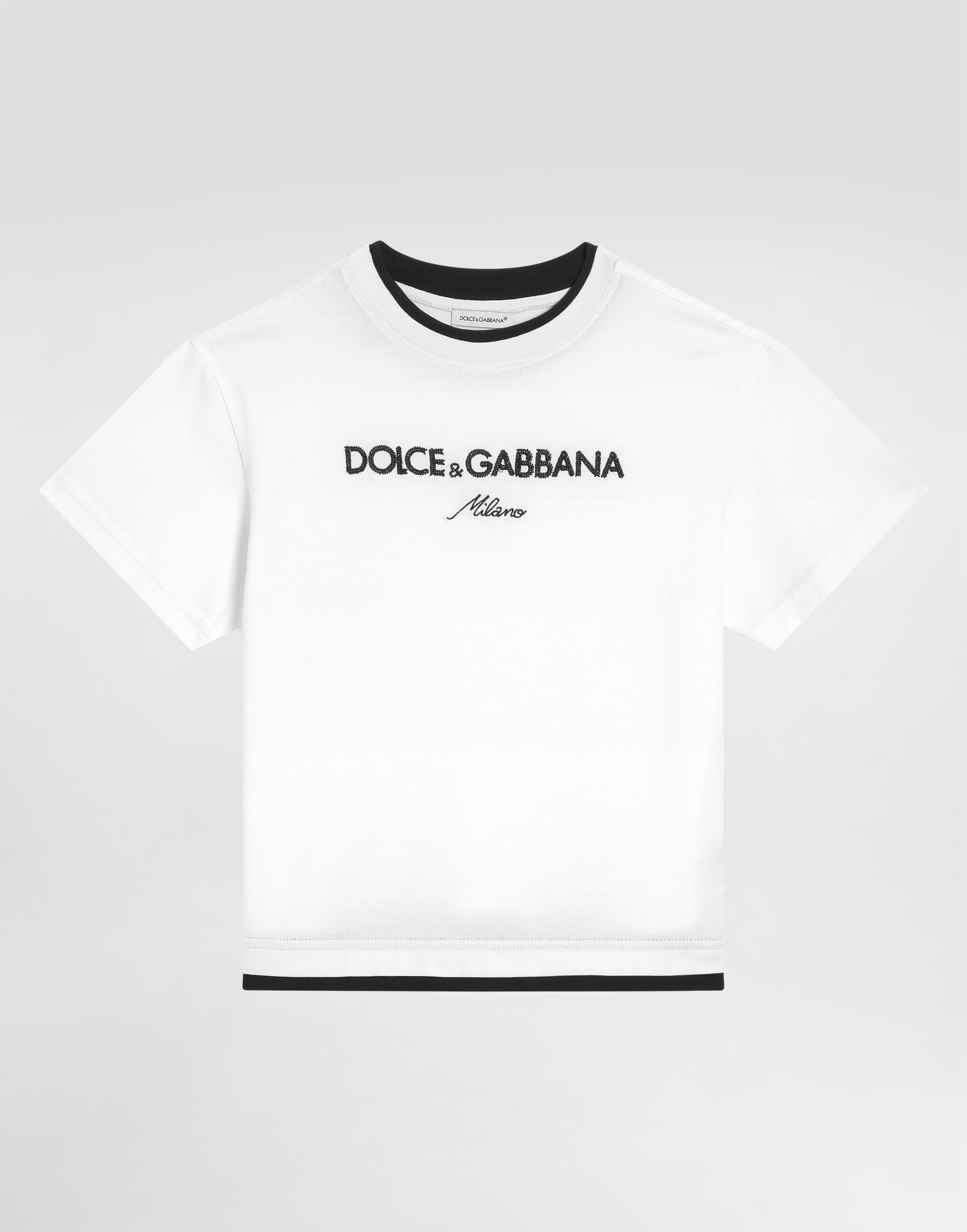 Jersey t-shirt with Dolce&Gabbana embroidery