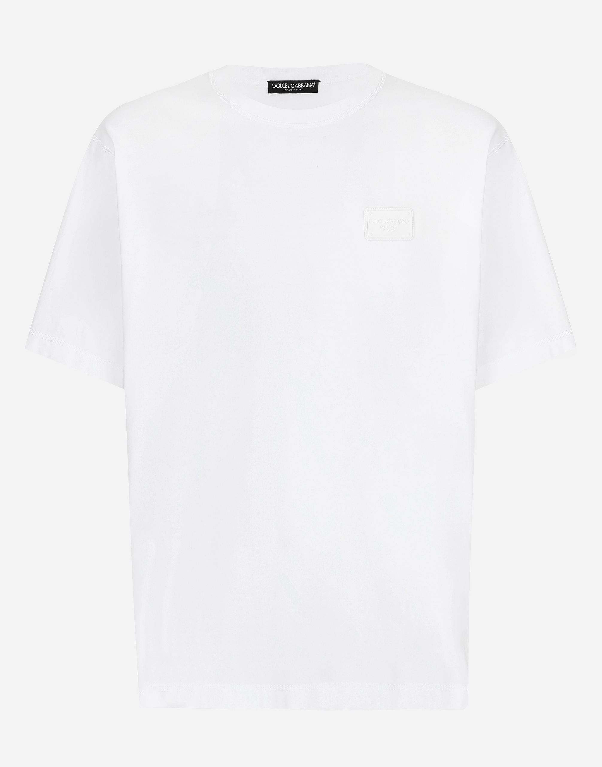 Tシャツ・カットソー Dolce Gabbana T-Shirt With Branded Tag Cotton T-shirt with branded tag in Black for Men