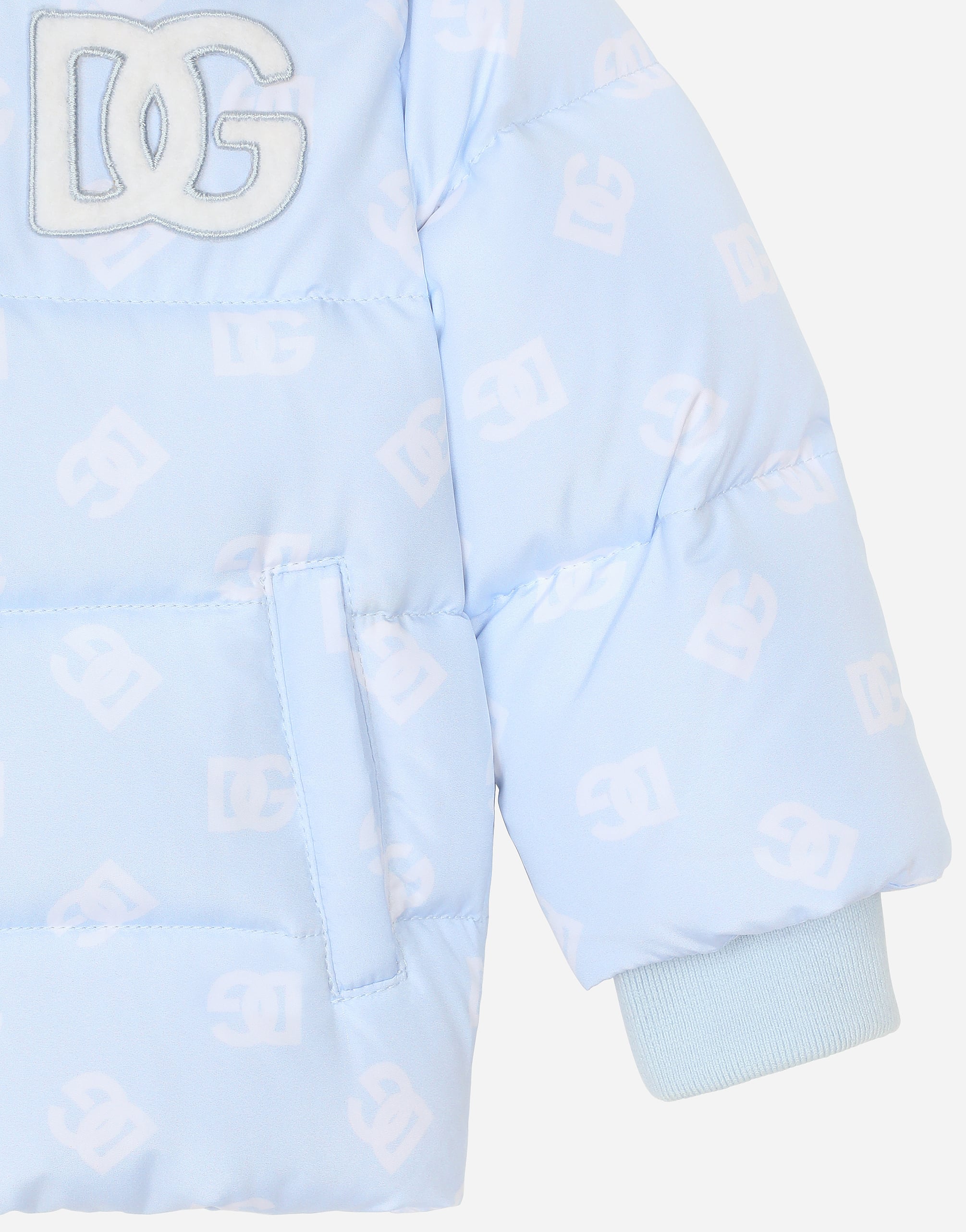  Dolce & Gabbana Kurze Daunenjacke Aus Nylon Mit Logomania-print Und Dg-logo - Mann Tops Mehrfarbig 6/9 Months 