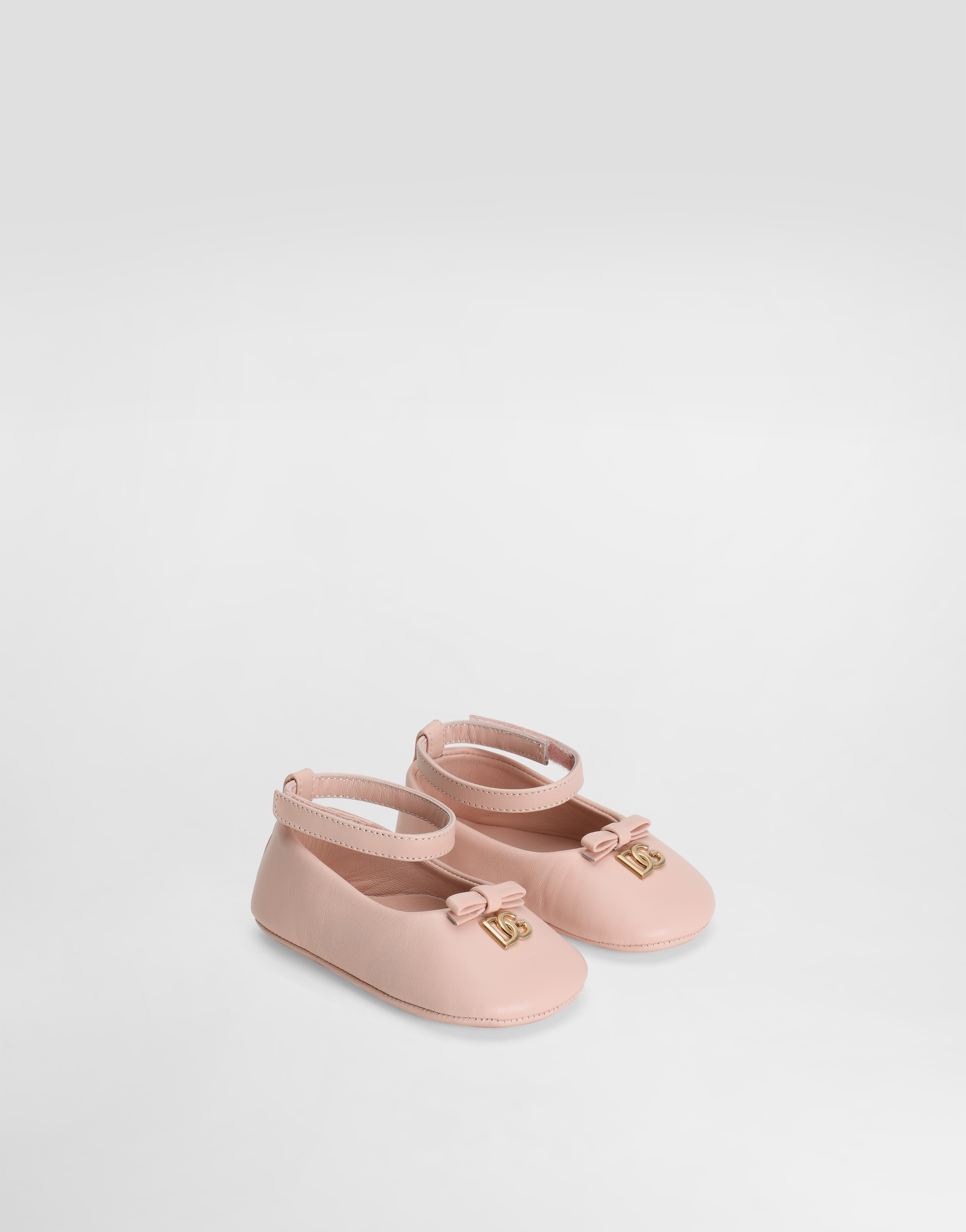  Dolce & Gabbana Dolce & Gabbana Nappa Leather Ballet Flats With Logo - Woman Newborn Girls' Shoes (16-20) Pink Leather 16 