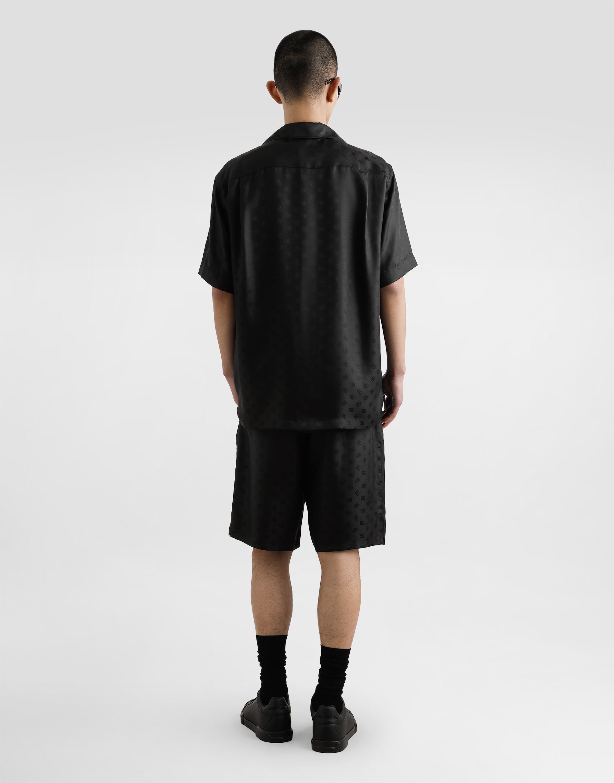 Dolce & Gabbana Dg Logo Jacquard Hawaii Shirt