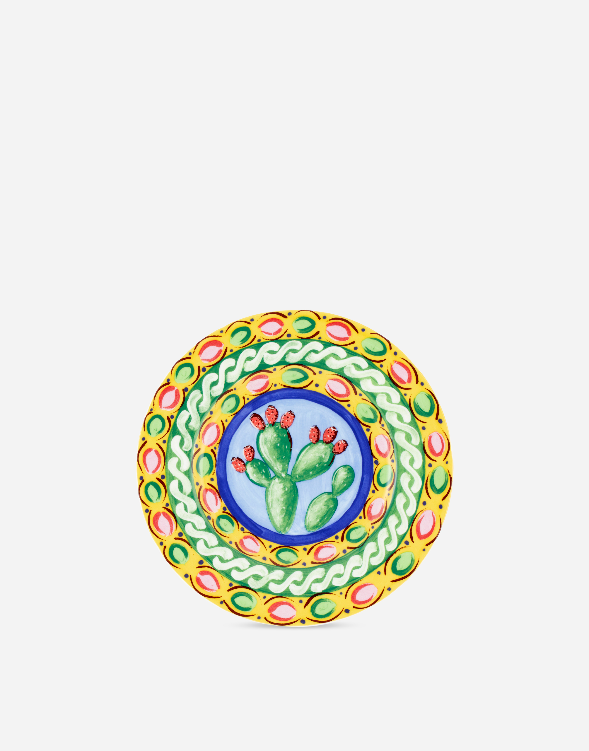 Dolce & Gabbana Set 2 Bread Plates In Fine Porcelain Multicolor Unisex Onesize In Multicolor