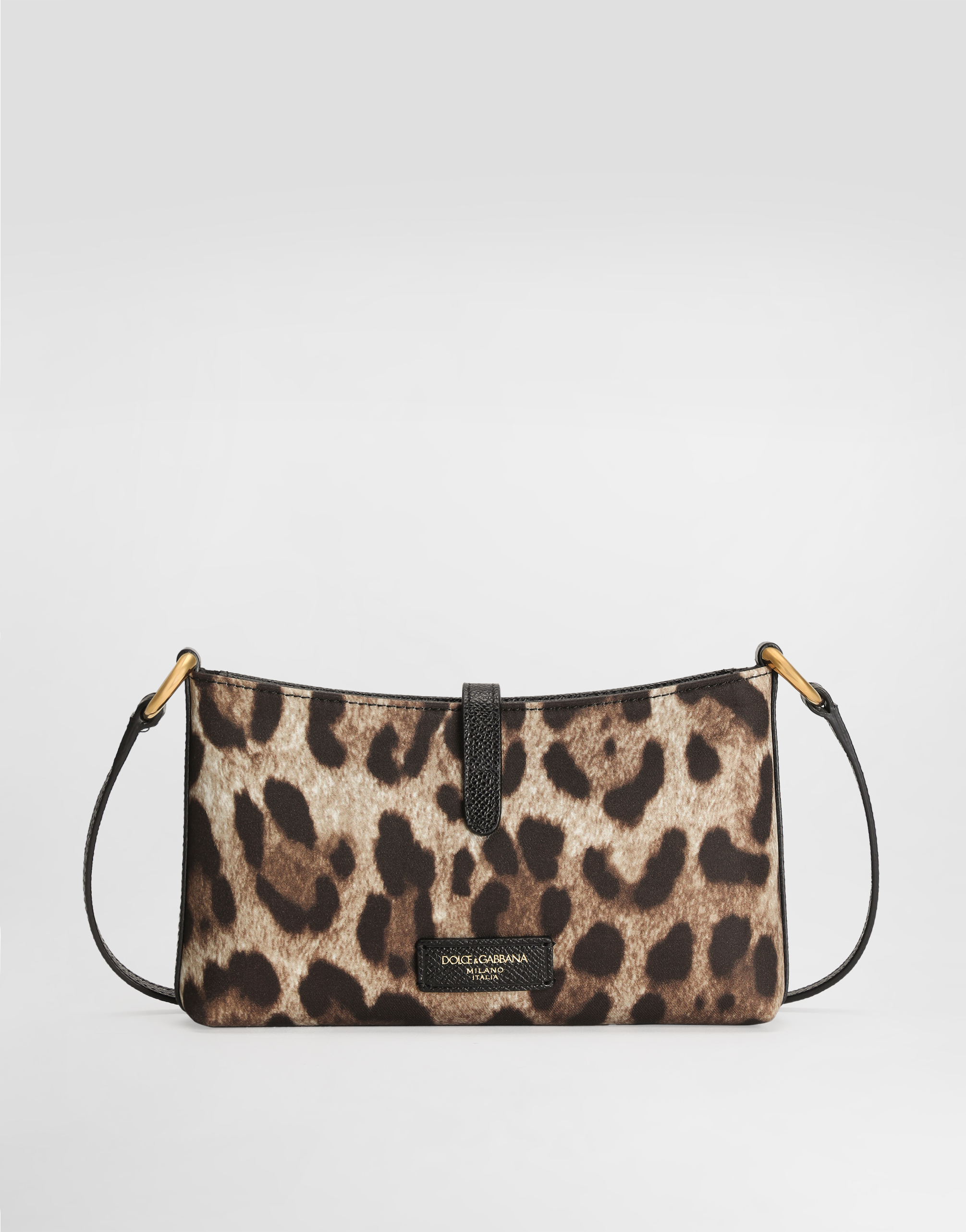 Dolce & Gabbana Leopard-print Lock Shoulder Bag In Blue