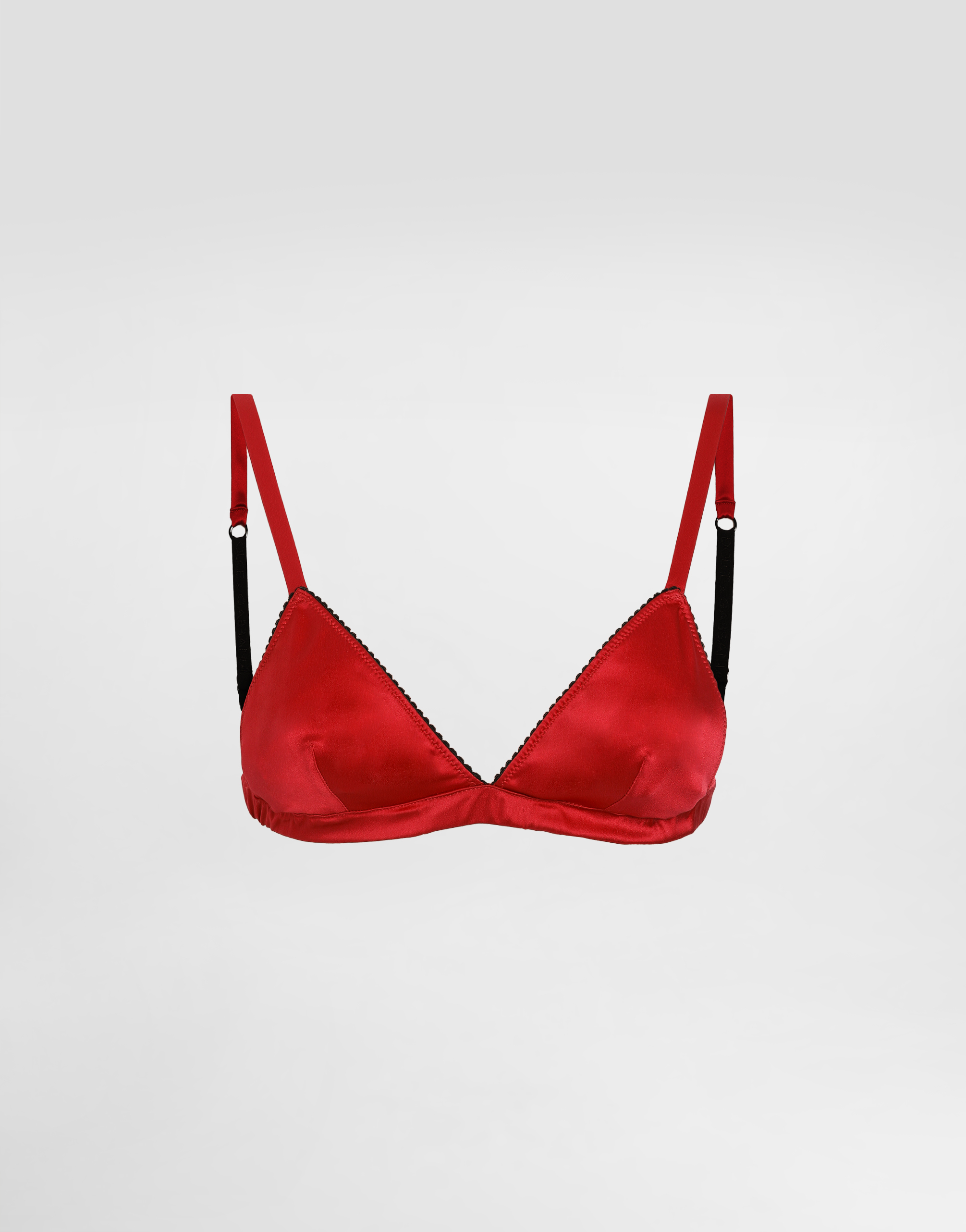 Dolce & Gabbana Satin Triangle Bra In Red