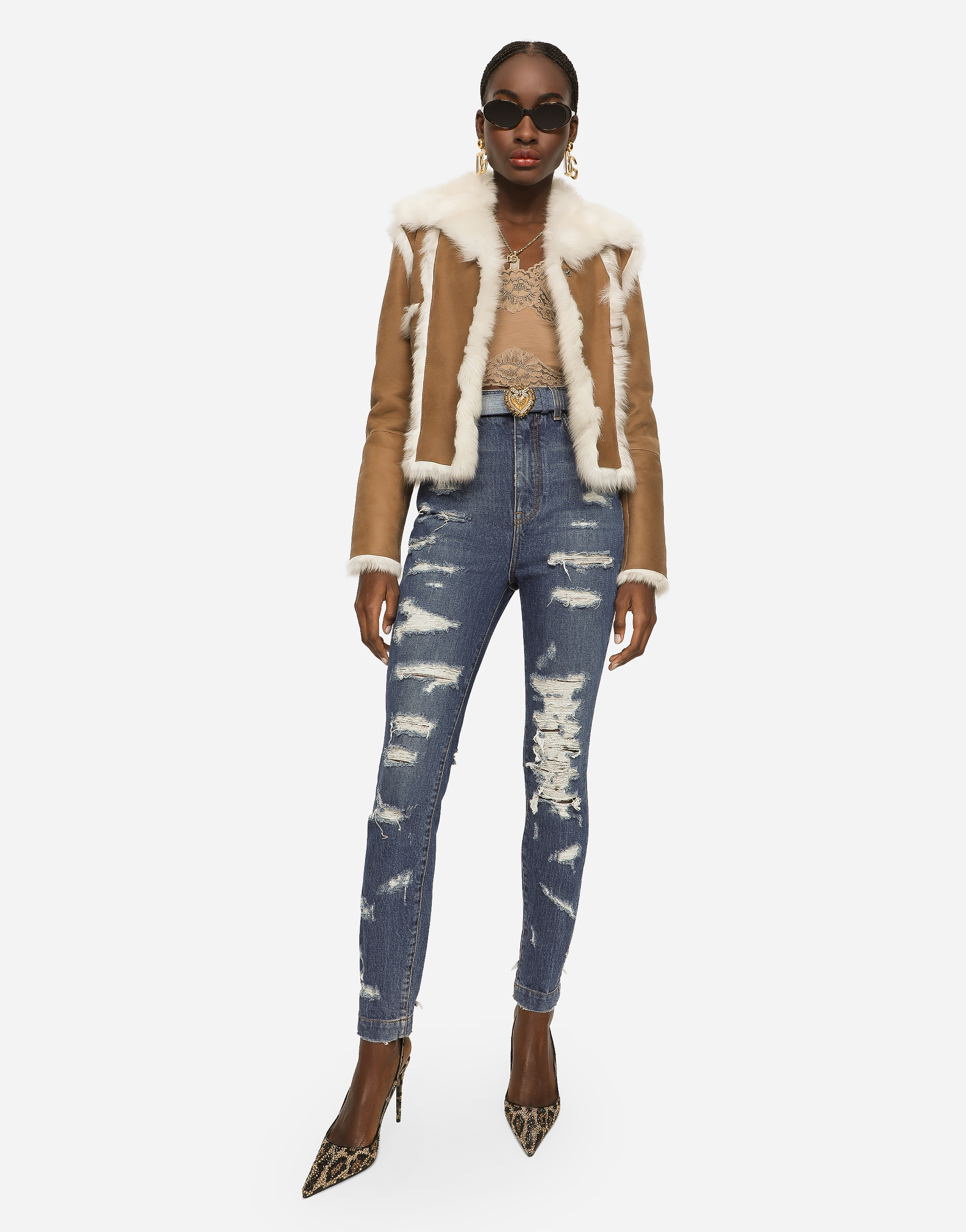 DOLCE & GABBANA SHORT SHEARLING JACKET