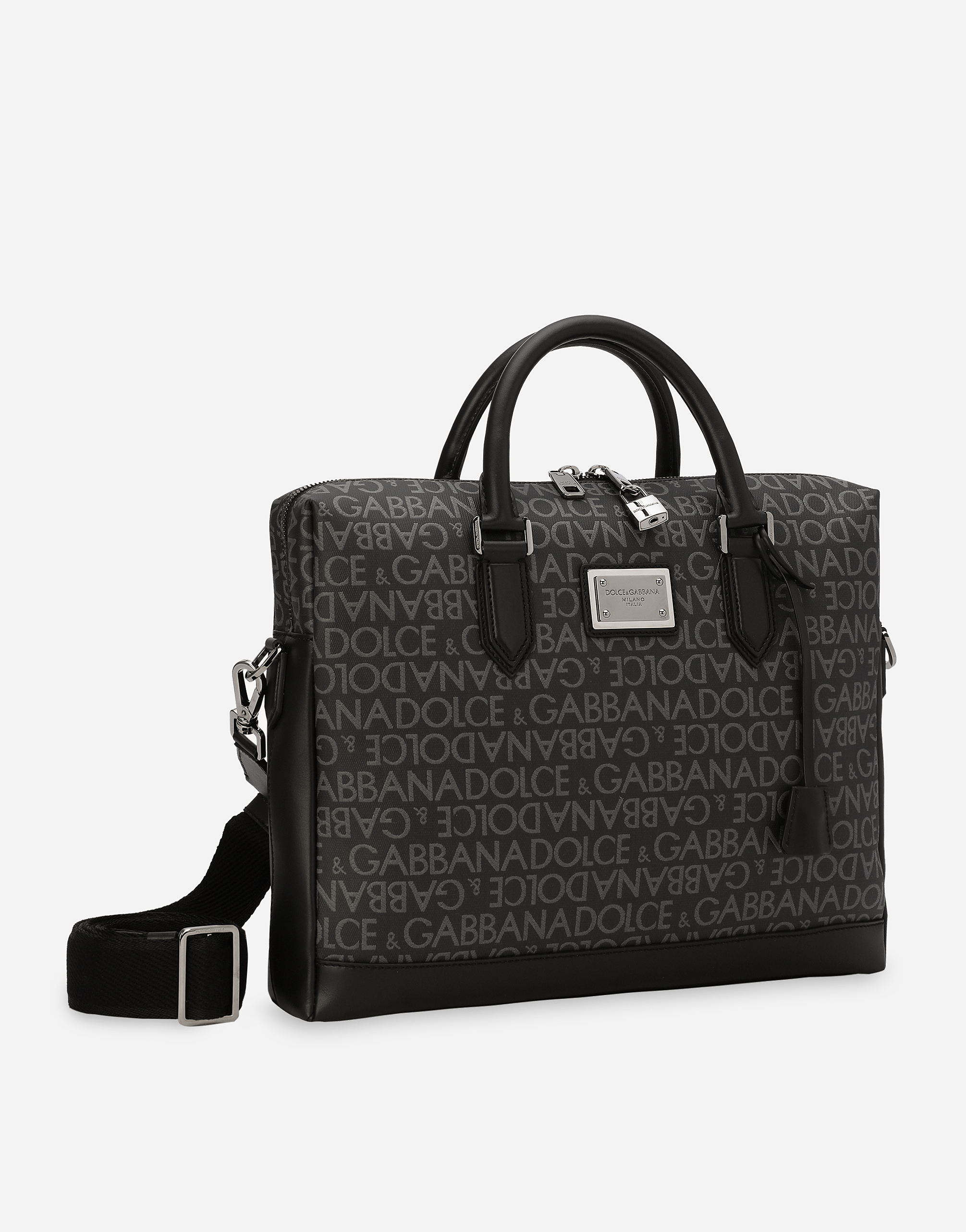 DOLCE & GABBANA COATED JACQUARD BRIEFCASE