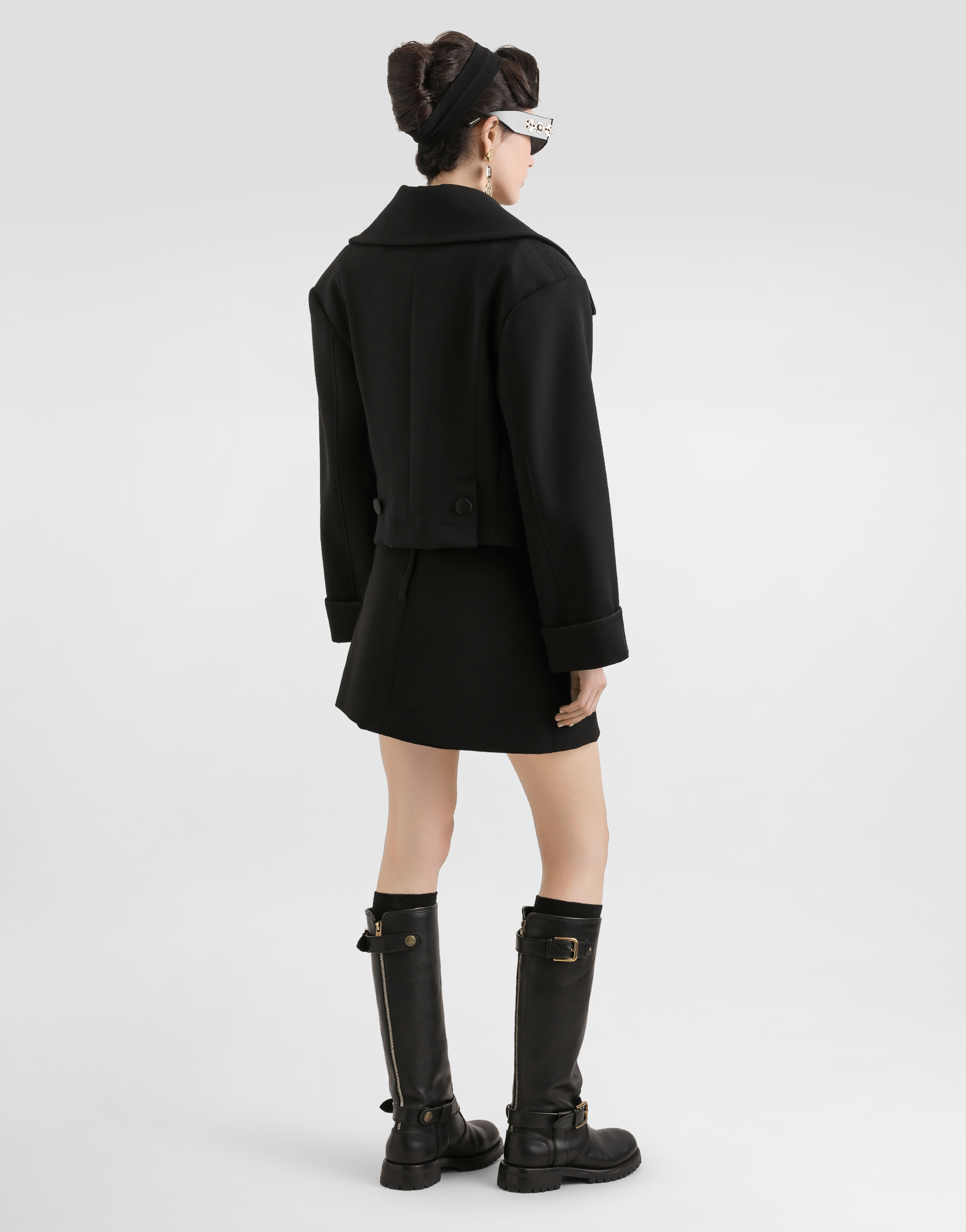 Dolce & Gabbana Double-breasted Wool Jacket In Black