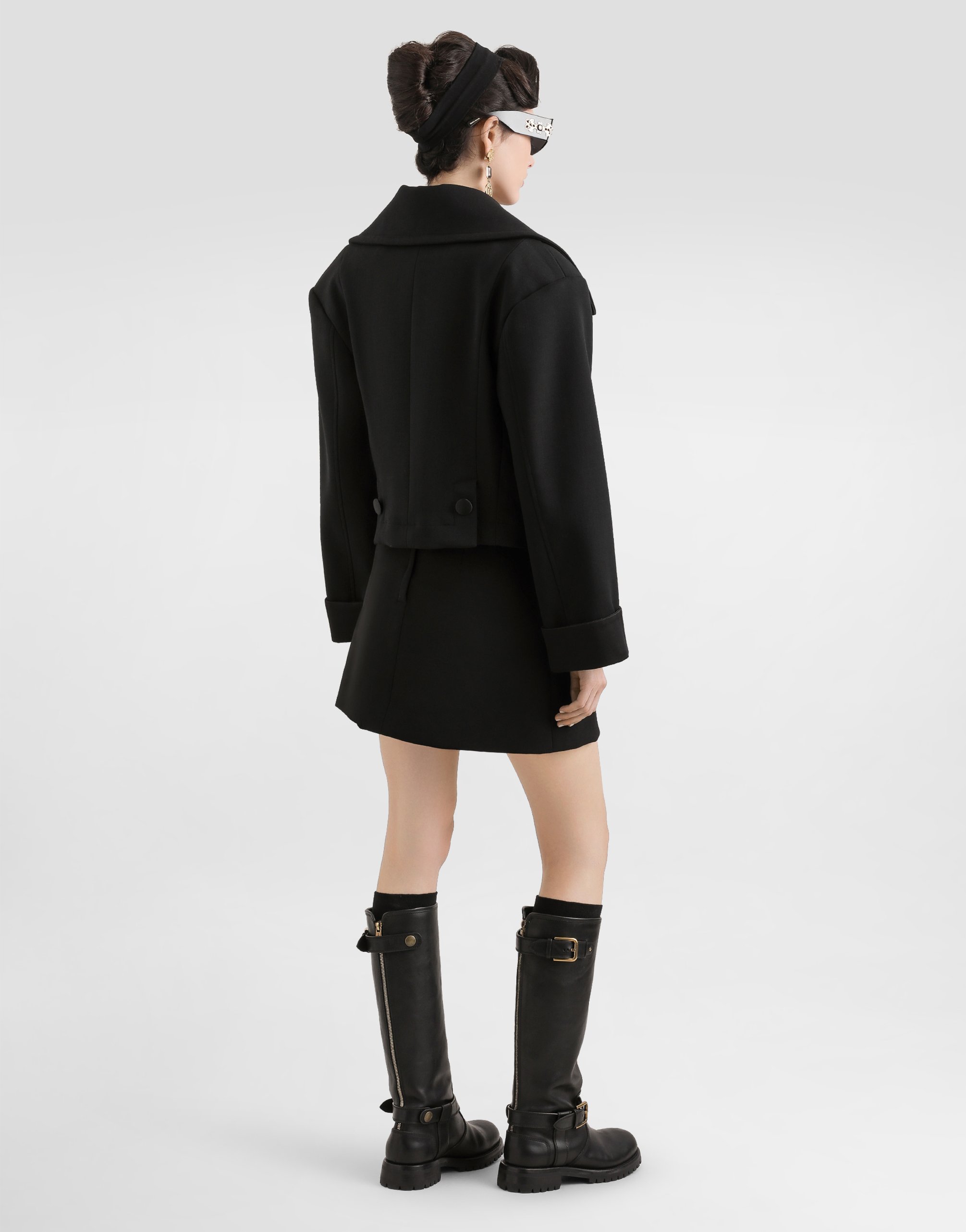 Dolce & Gabbana Double-breasted Wool Jacket In Black