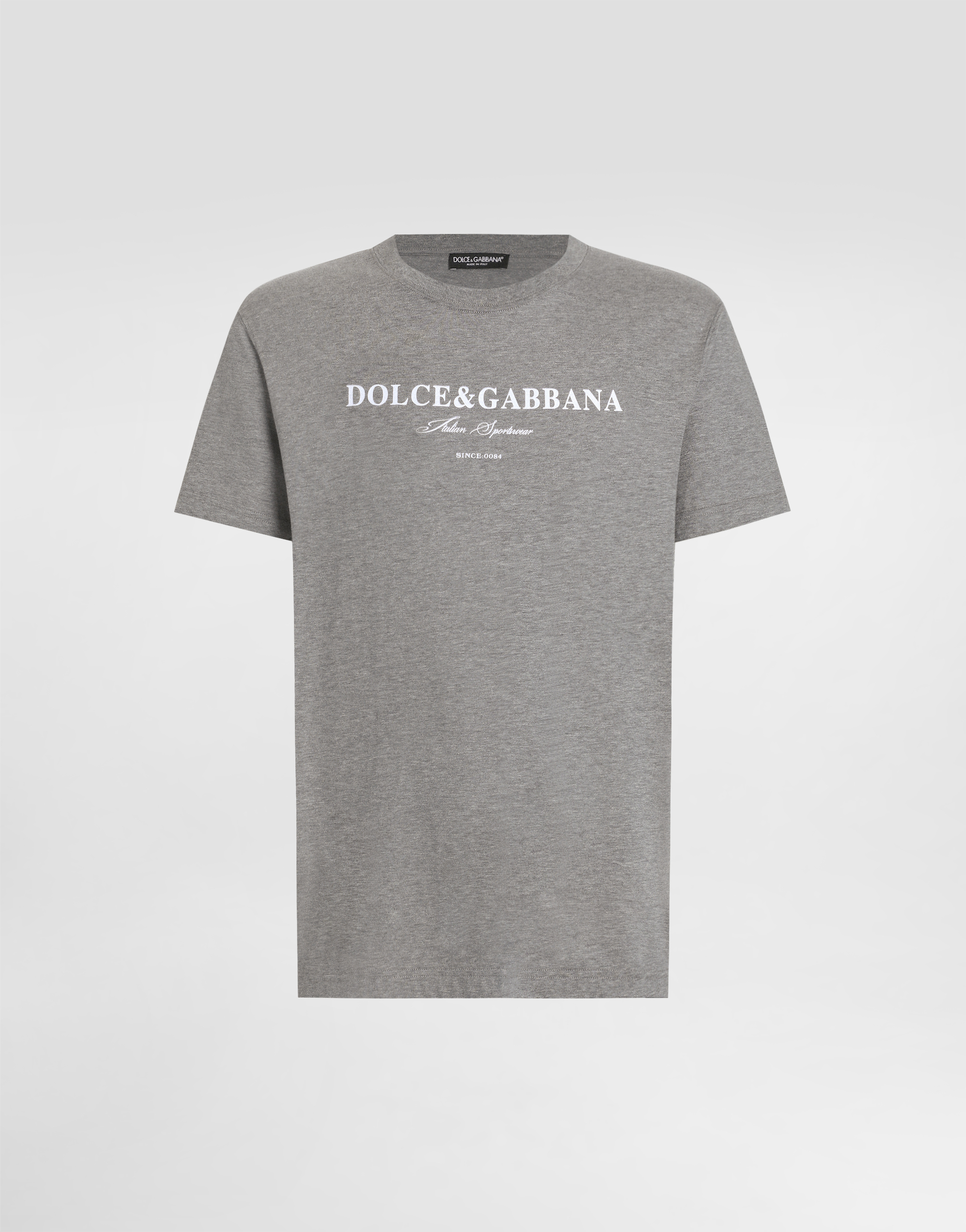 cotton t-shirt with print in Grey for Men | Dolce&Gabbana® US