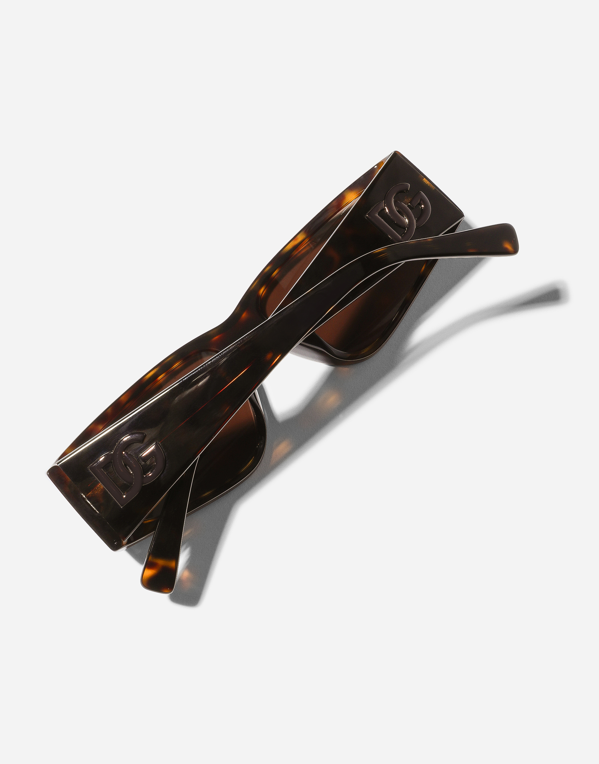 Shop Dolce & Gabbana Dg Logo Sunglasses In Brown