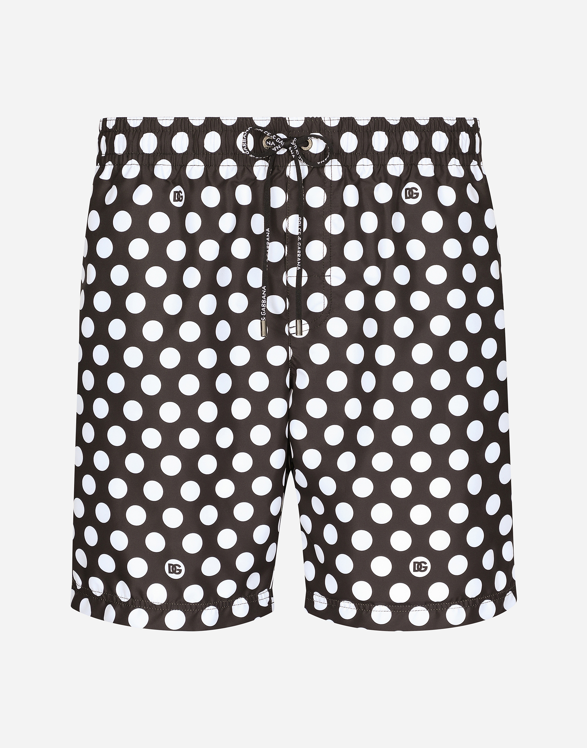 Dolce & Gabbana Men's Print Mid-Rise Swim Trunks With Polka-Dot - Man Beachwear Size 3